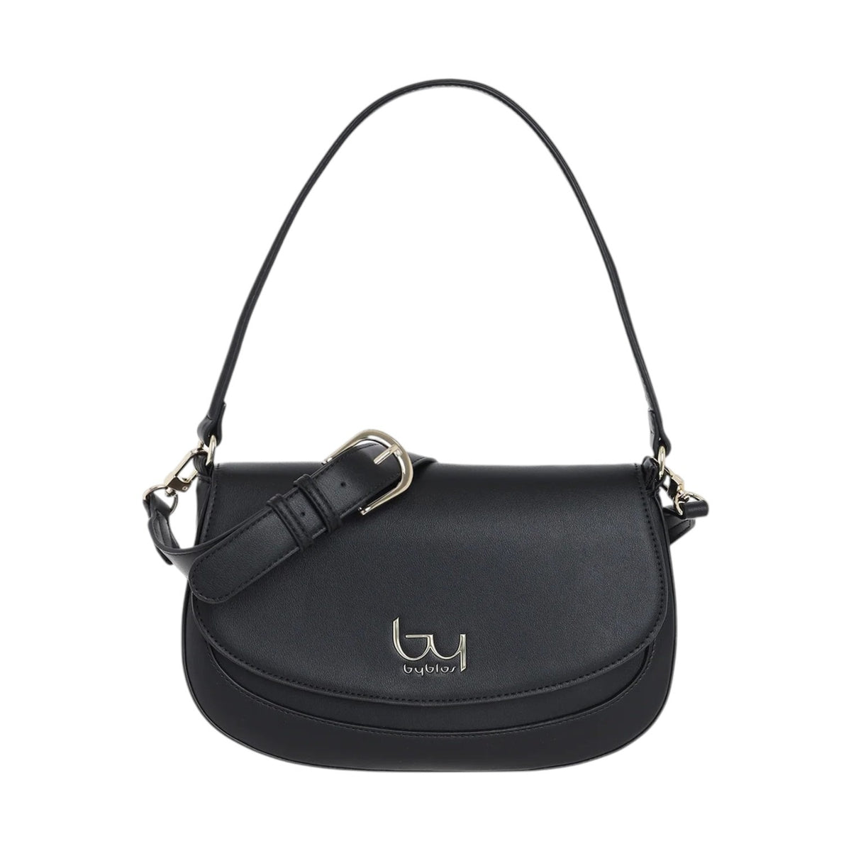 By Byblos Borsa a Tracolla Donna in Ecopelle Nera con Patta