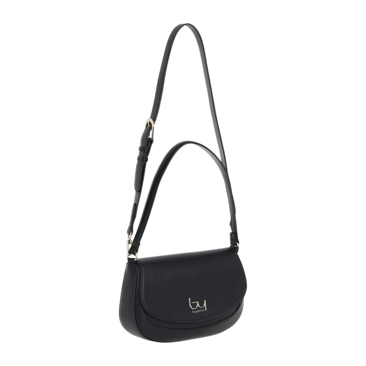 By Byblos Borsa a Tracolla Donna in Ecopelle Nera con Patta