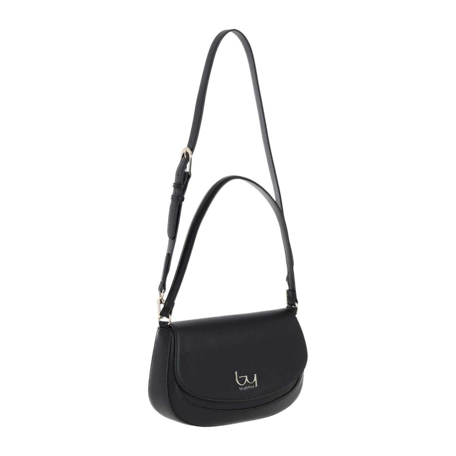 By Byblos Borsa a Tracolla Donna in Ecopelle Nera con Patta