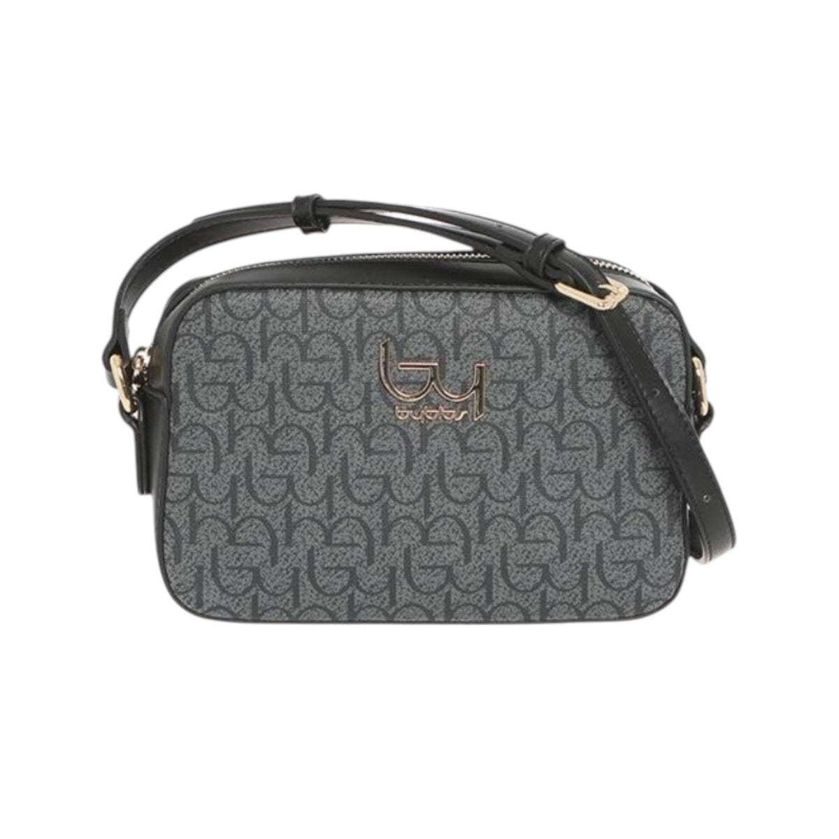 By Byblos Camera Bag Donna in Ecopelle Nero Grigio con Stampa Logata