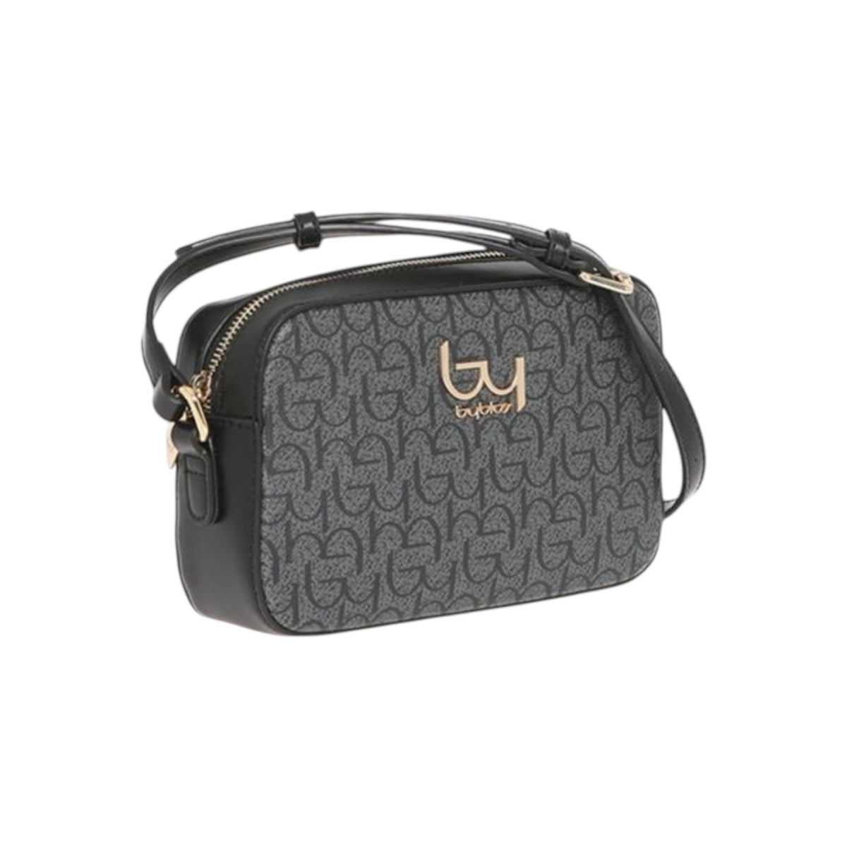 By Byblos Camera Bag Donna in Ecopelle Nero Grigio con Stampa Logata