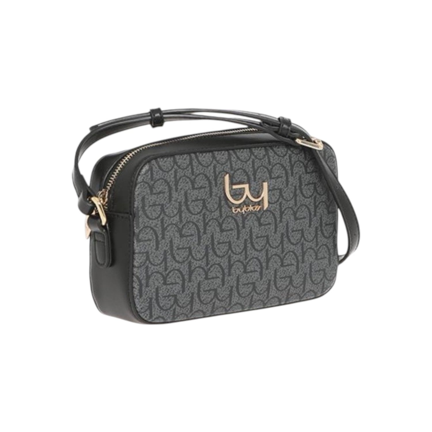 By Byblos Camera Bag Donna in Ecopelle Nero Grigio con Stampa Logata