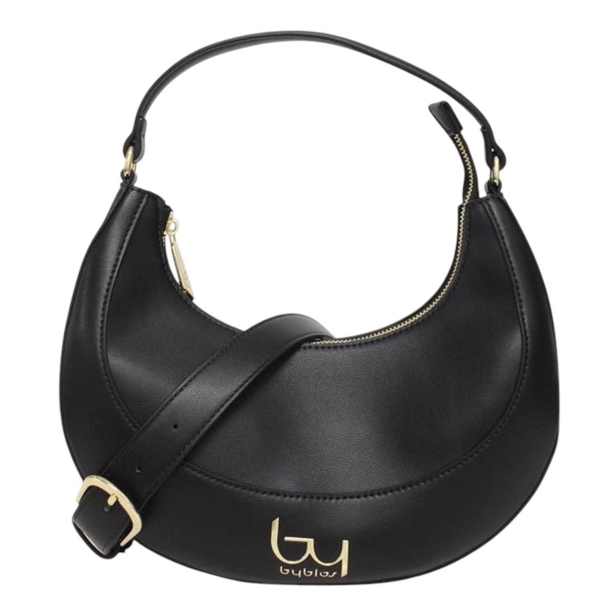By Byblos Borsa a Spalla Mezzaluna Nera con Tracolla