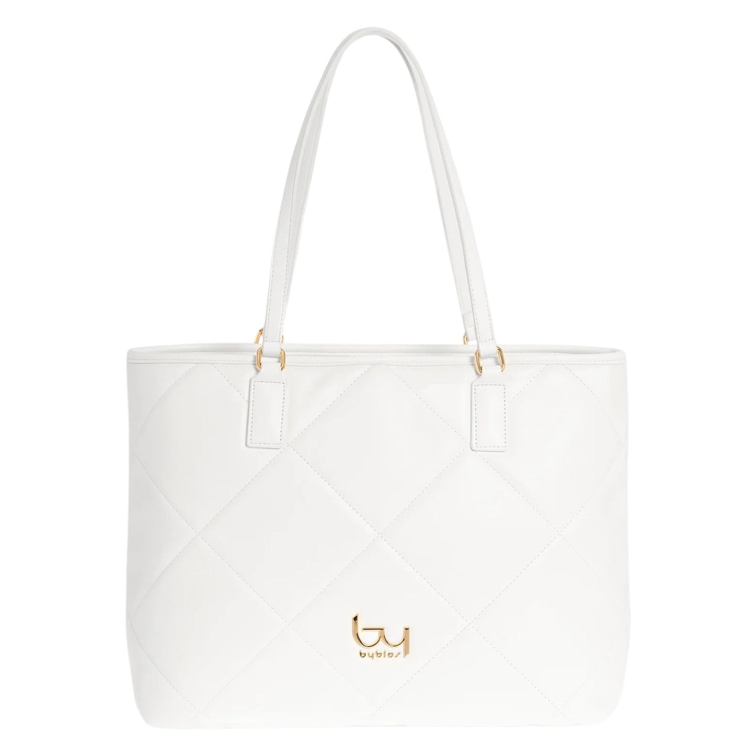 By Byblos Shopper Donna Trapuntata Bianca in Ecopelle
