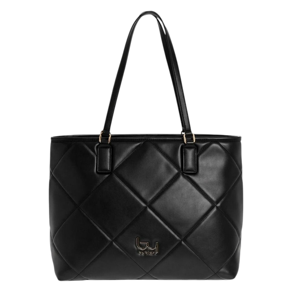 By Byblos Shopper Donna Trapuntata Nera in Ecopelle