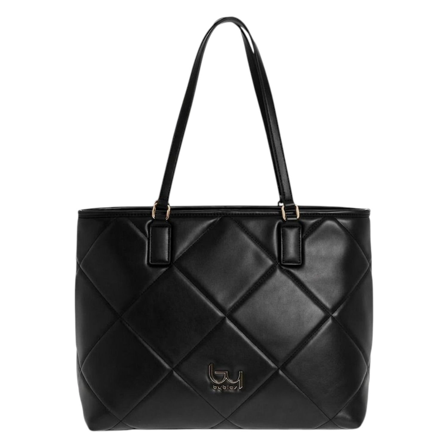 By Byblos Shopper Donna Trapuntata Nera in Ecopelle