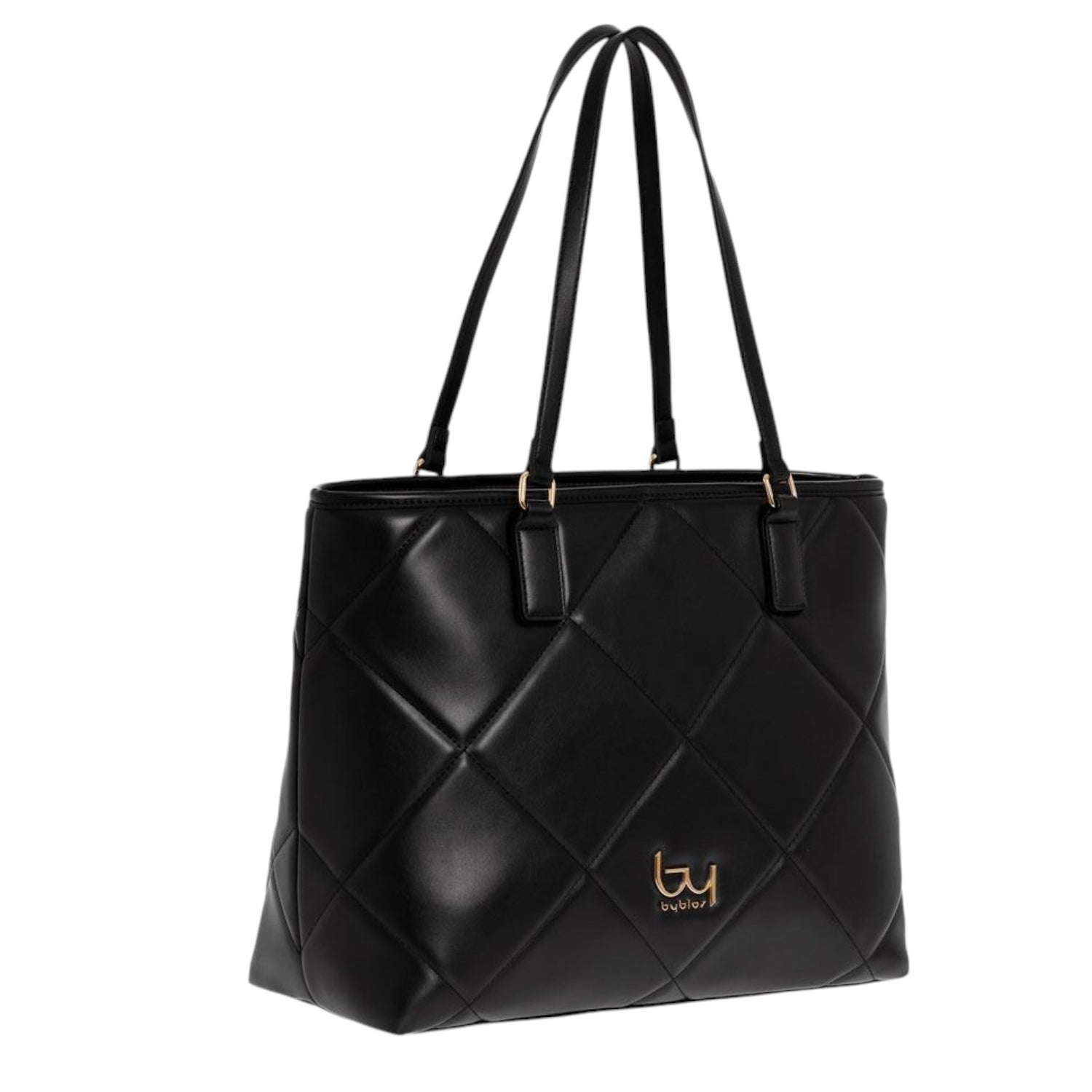 By Byblos Shopper Donna Trapuntata Nera in Ecopelle