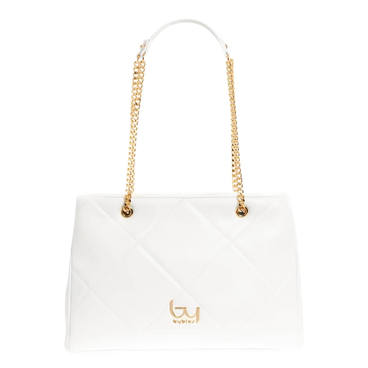 By Byblos Shopper Donna Trapuntata Bianca con Manici a Catena