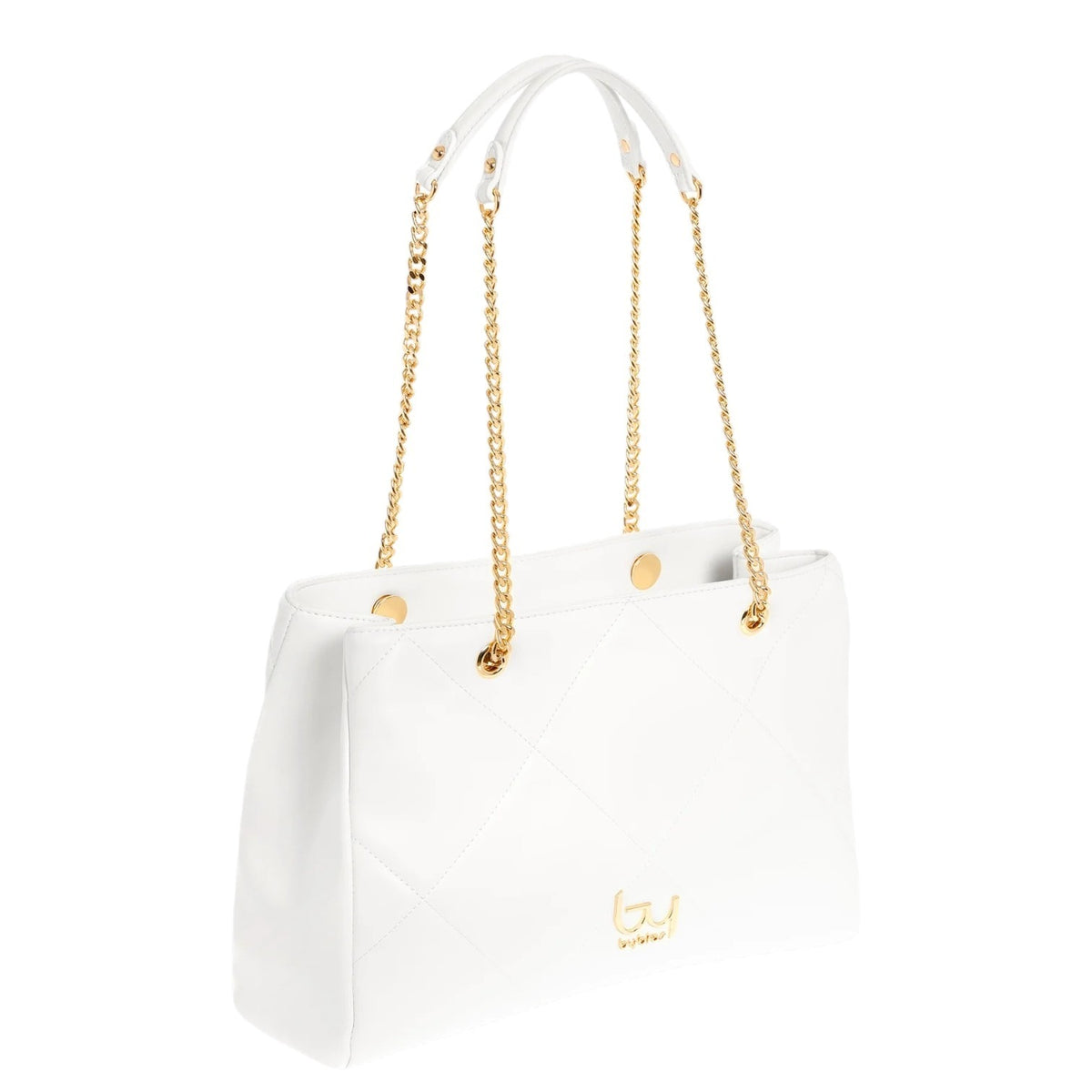 By Byblos Shopper Donna Trapuntata Bianca con Manici a Catena