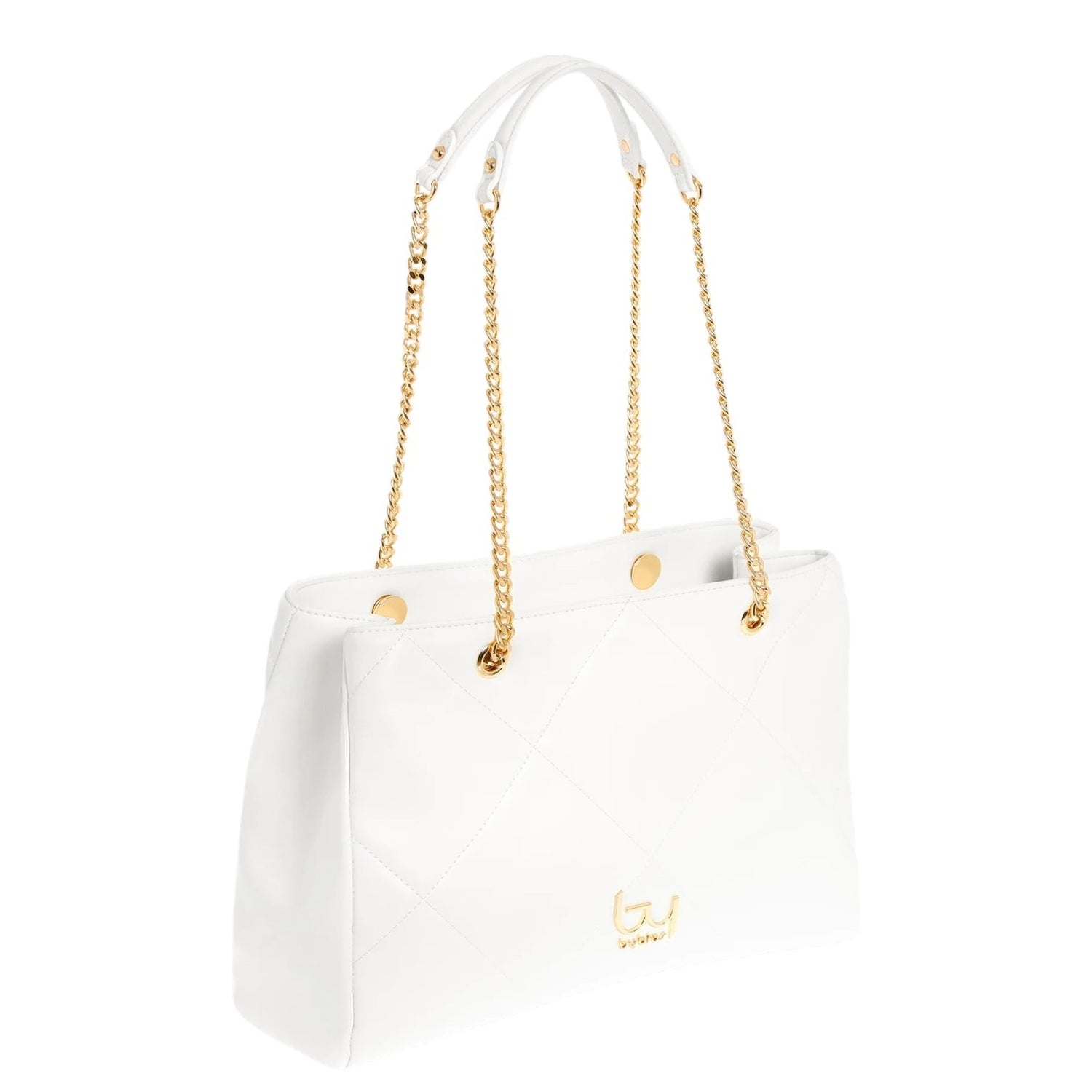By Byblos Shopper Donna Trapuntata Bianca con Manici a Catena