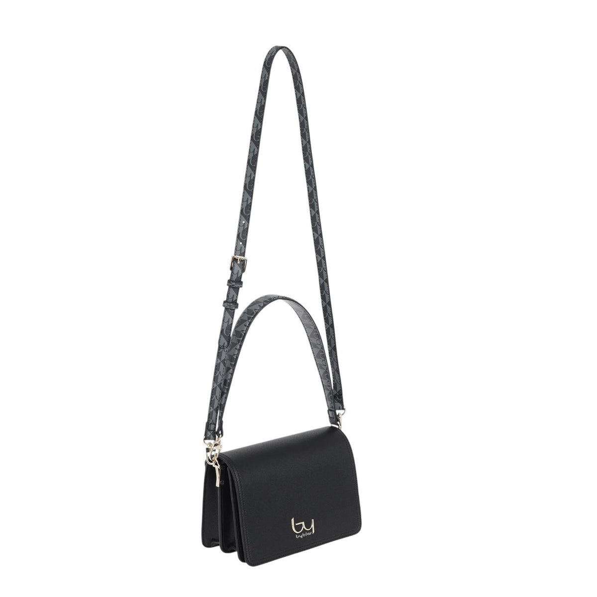 By Byblos Borsa a Spalla Donna Saffiano Nero con Tracolla Logata