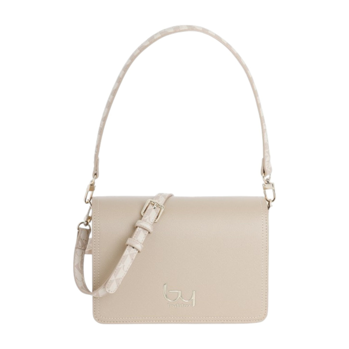 By Byblos Borsa a Spalla Donna Saffiano Sabbia con Tracolla Logata