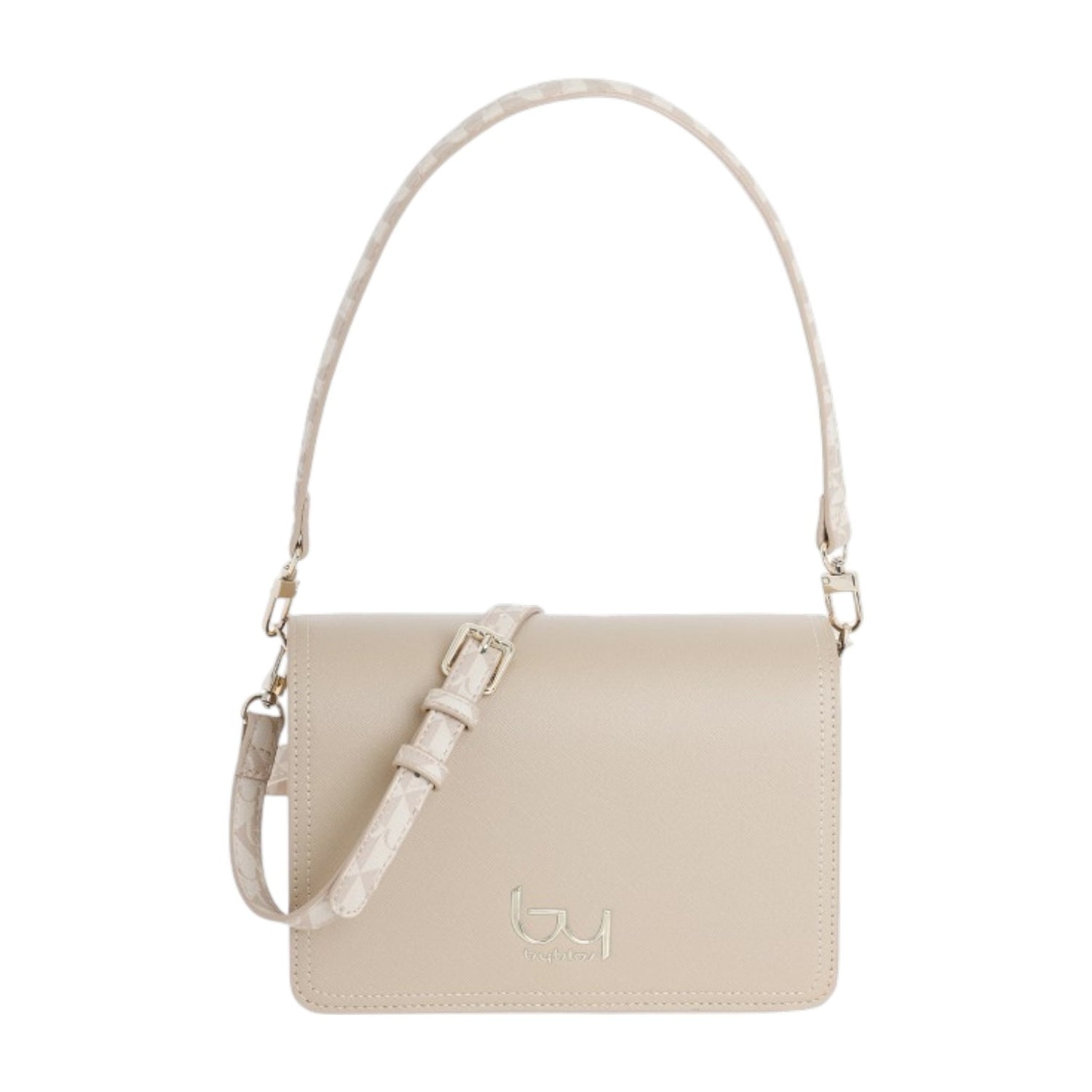 By Byblos Borsa a Spalla Donna Saffiano Sabbia con Tracolla Logata