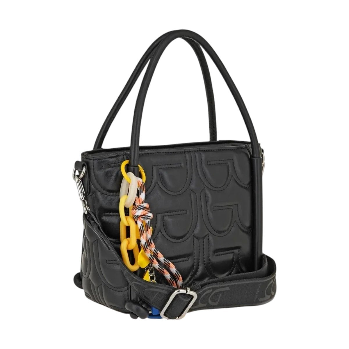 By Byblos Borsa a Mano Donna Media Trapuntata Nera con Charms