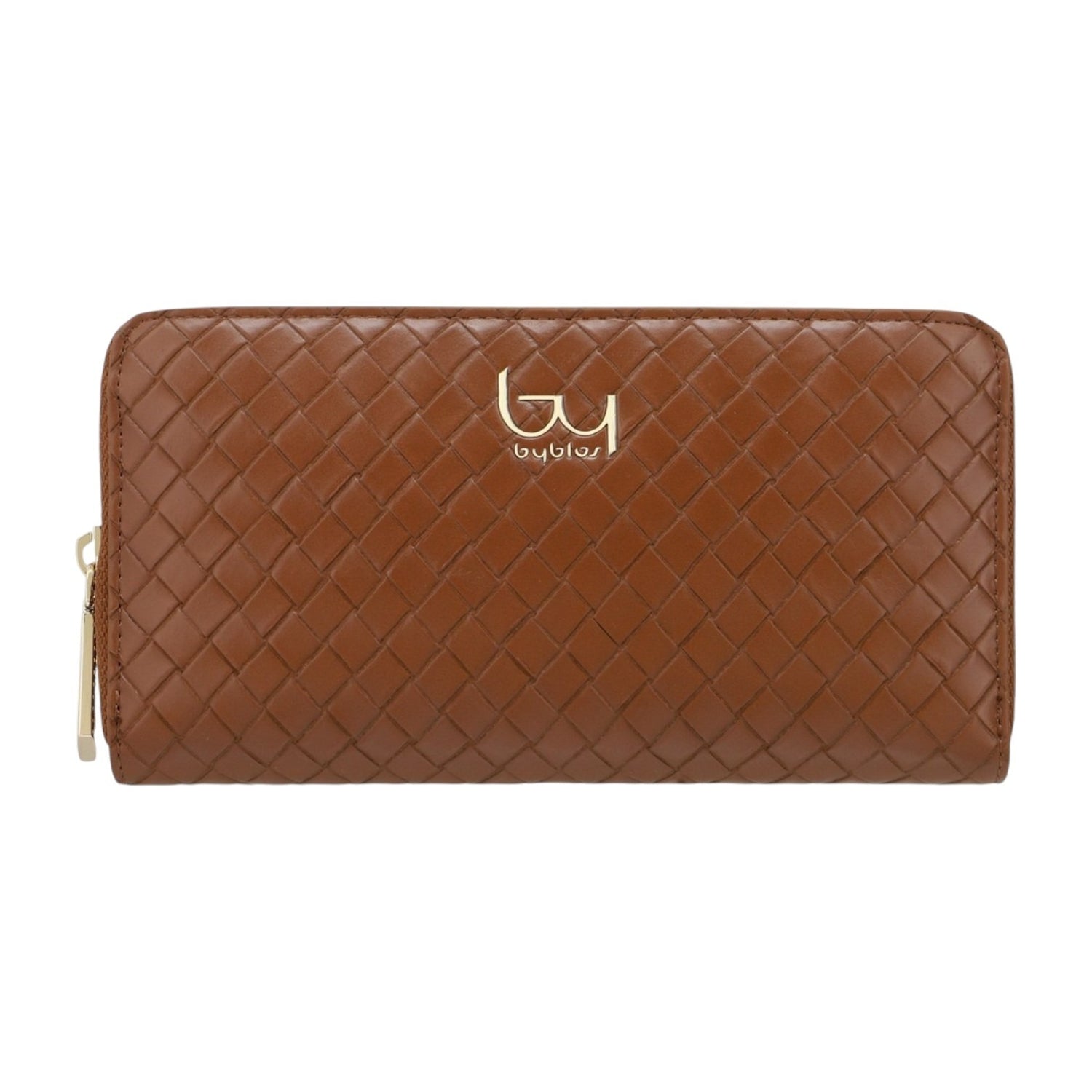 By Byblos Portafoglio Donna Intrecciato Cuoio con Zip