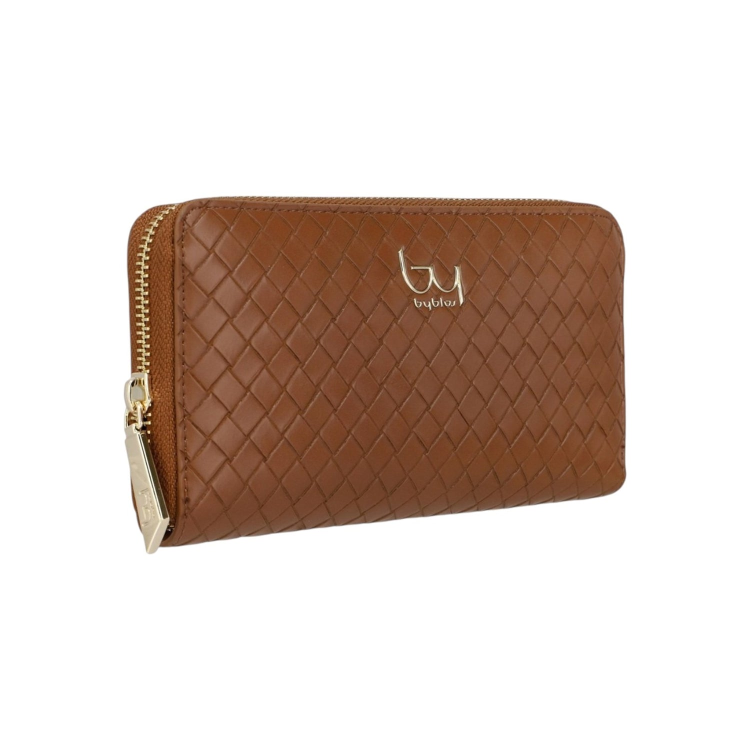 By Byblos Portafoglio Donna Intrecciato Cuoio con Zip