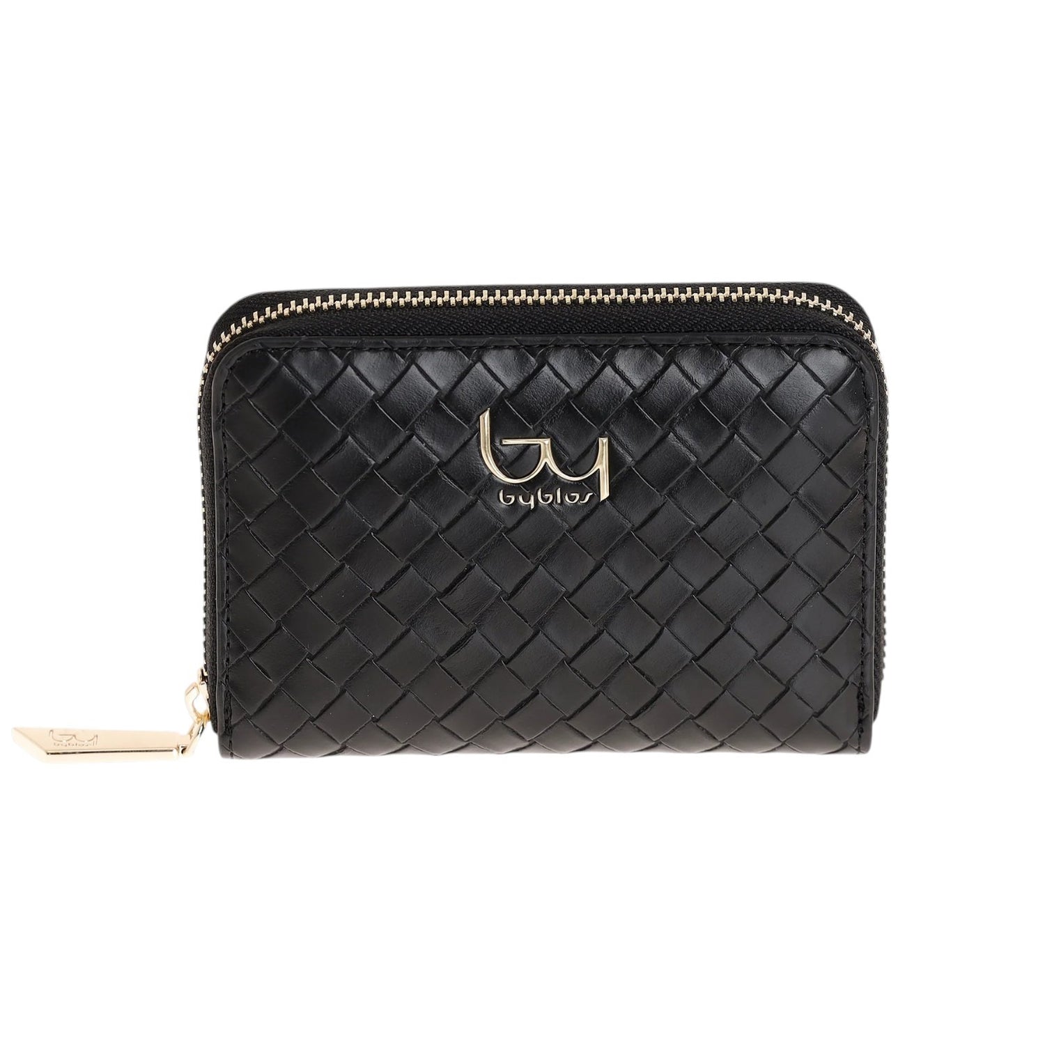 By Byblos Portafoglio Piccolo Donna Intrecciato Nero con Zip