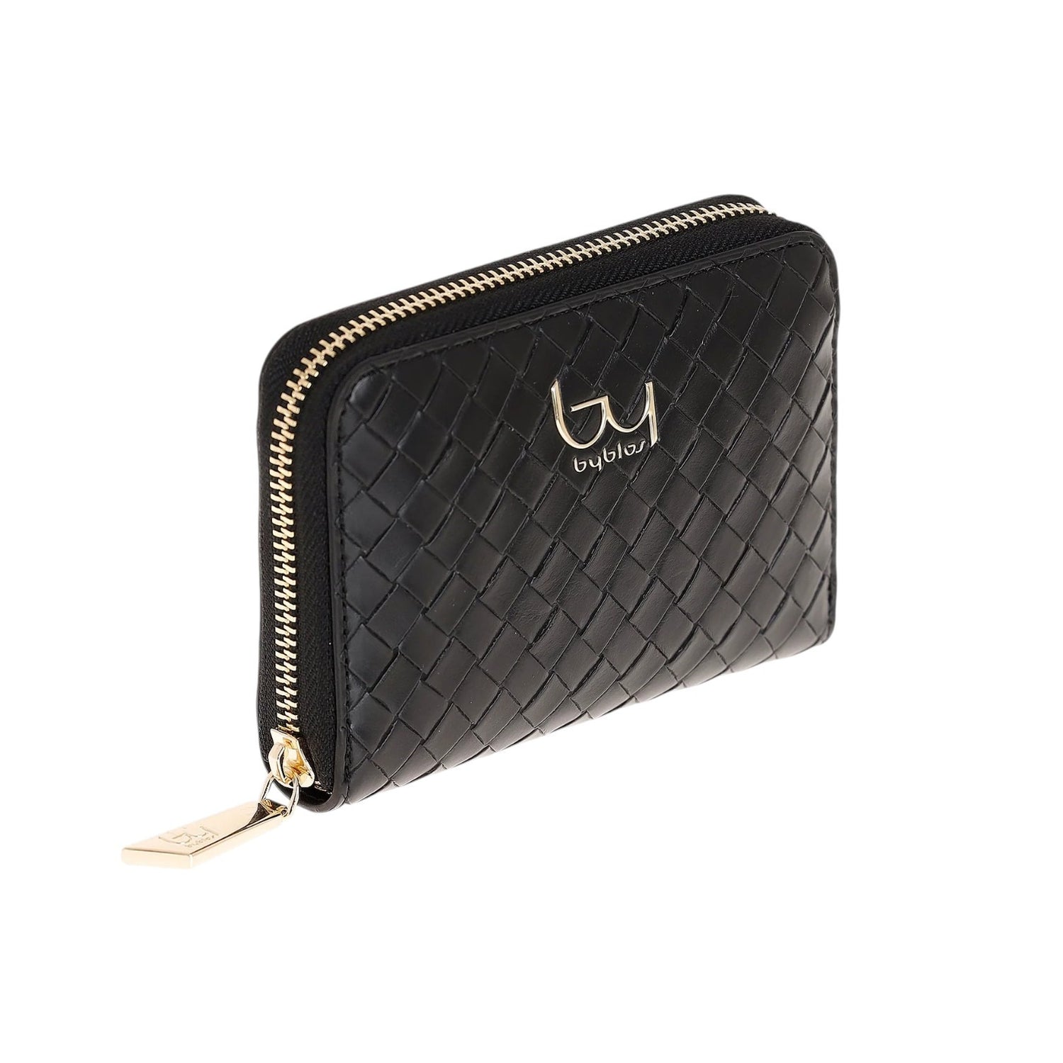 By Byblos Portafoglio Piccolo Donna Intrecciato Nero con Zip