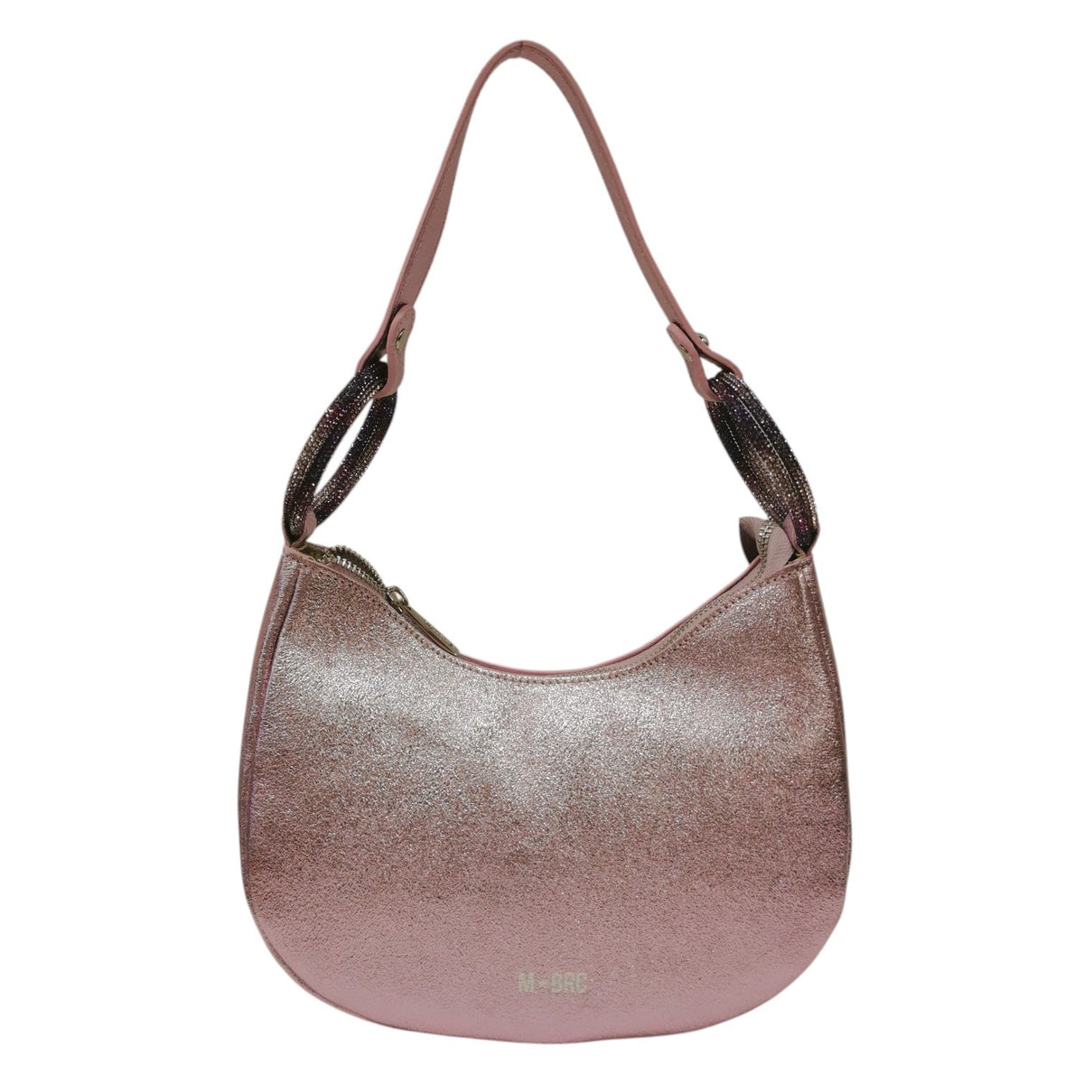 M Brc Borsa a Spalla Donna Linea Cristal Glicine in Pelle Metallizzata