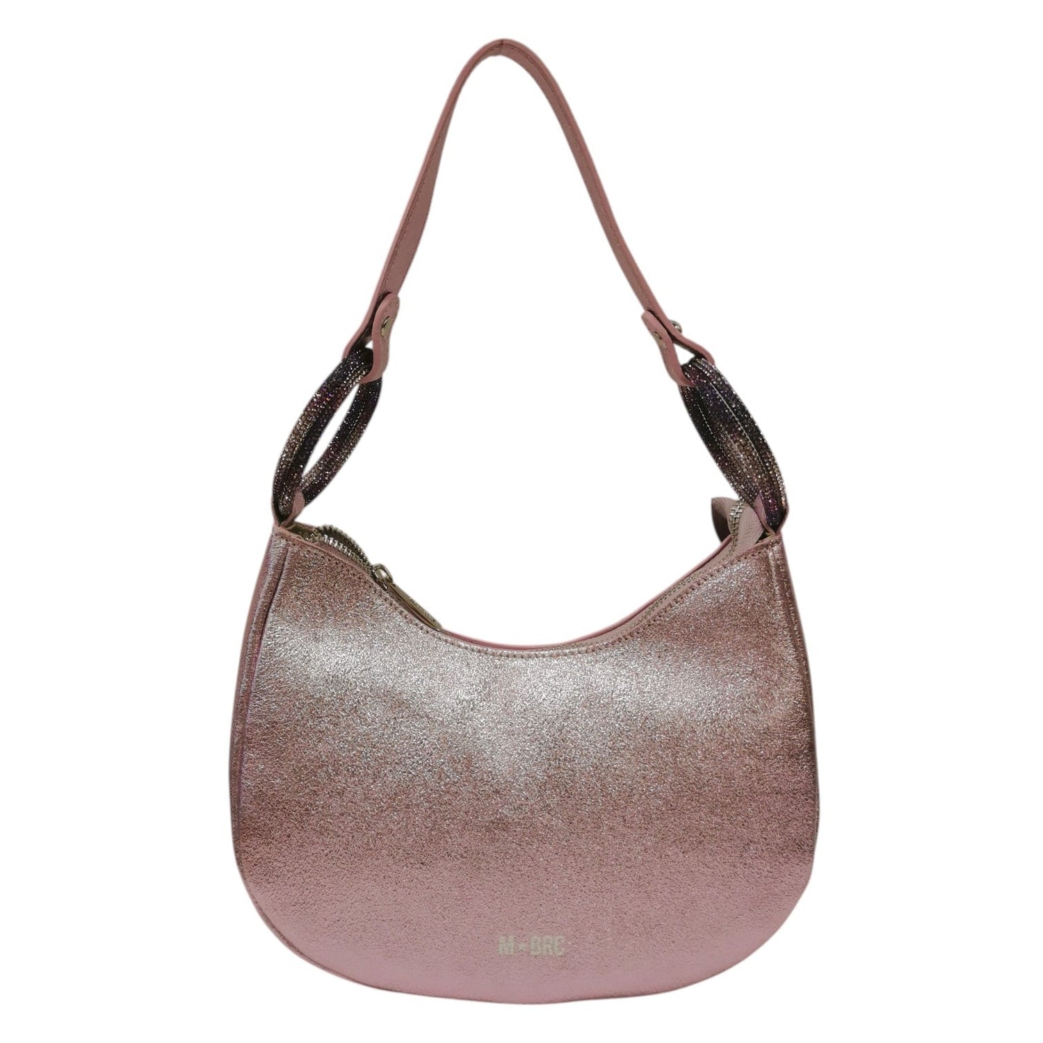 M Brc Borsa a Spalla Donna Linea Cristal Glicine in Pelle Metallizzata