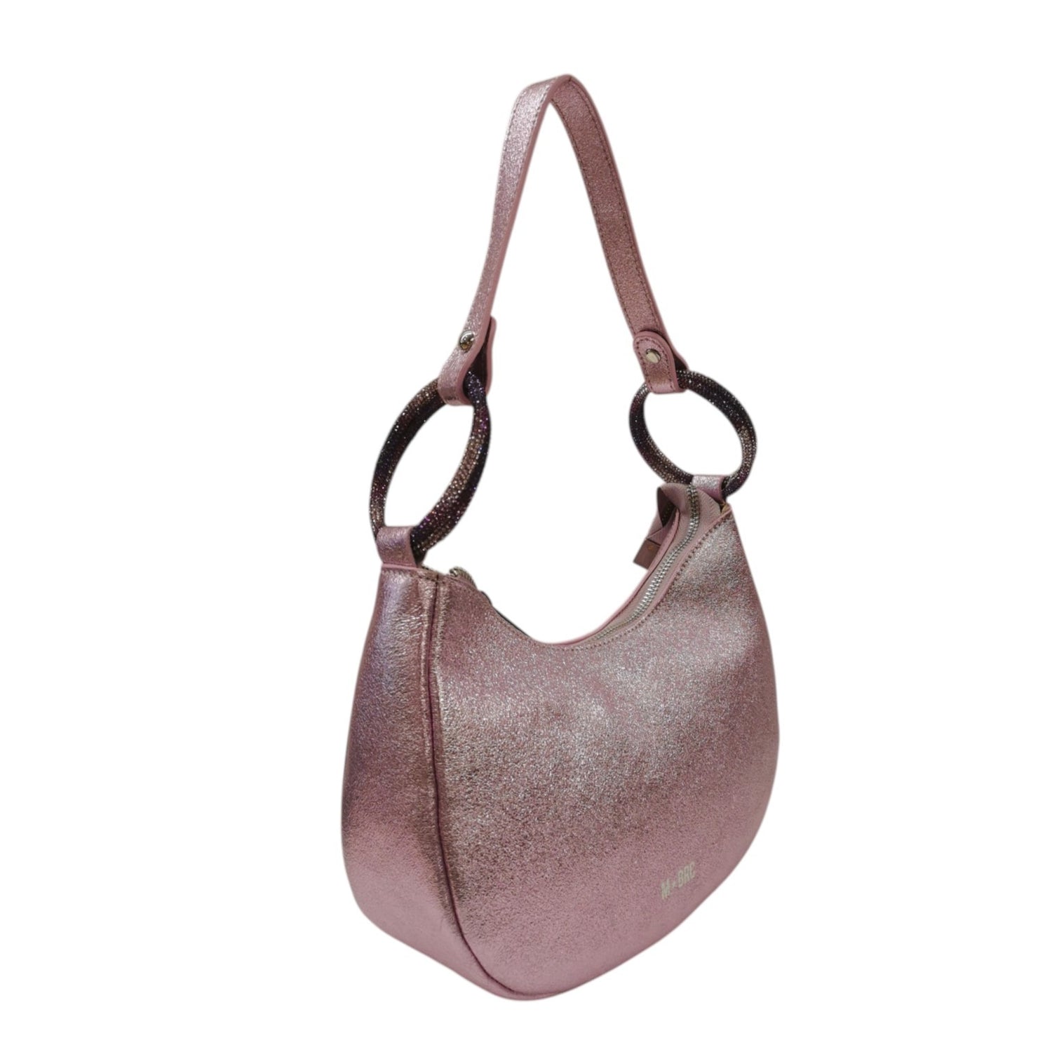 M Brc Borsa a Spalla Donna Linea Cristal Glicine in Pelle Metallizzata