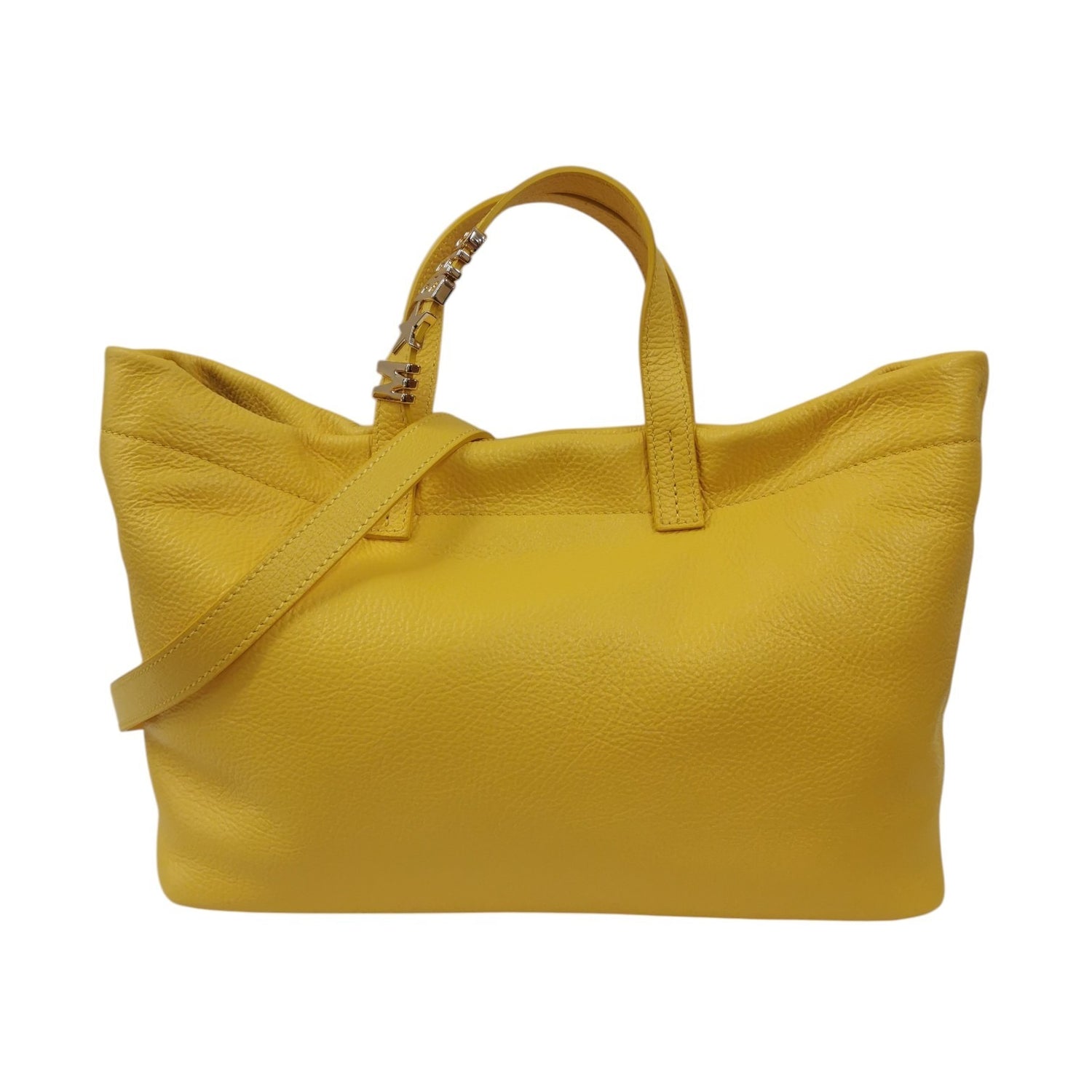 M Brc Borsa a Mano Donna Linea Block in Pelle Gialla