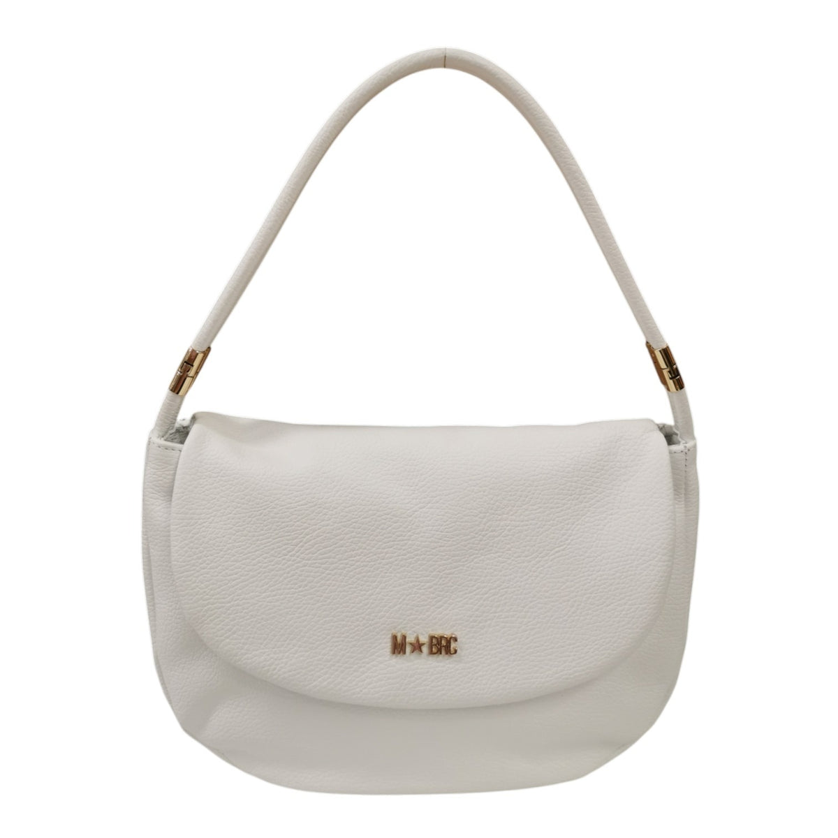M Brc Borsa a Spalla Donna Linea Tubolar in Pelle Bianca