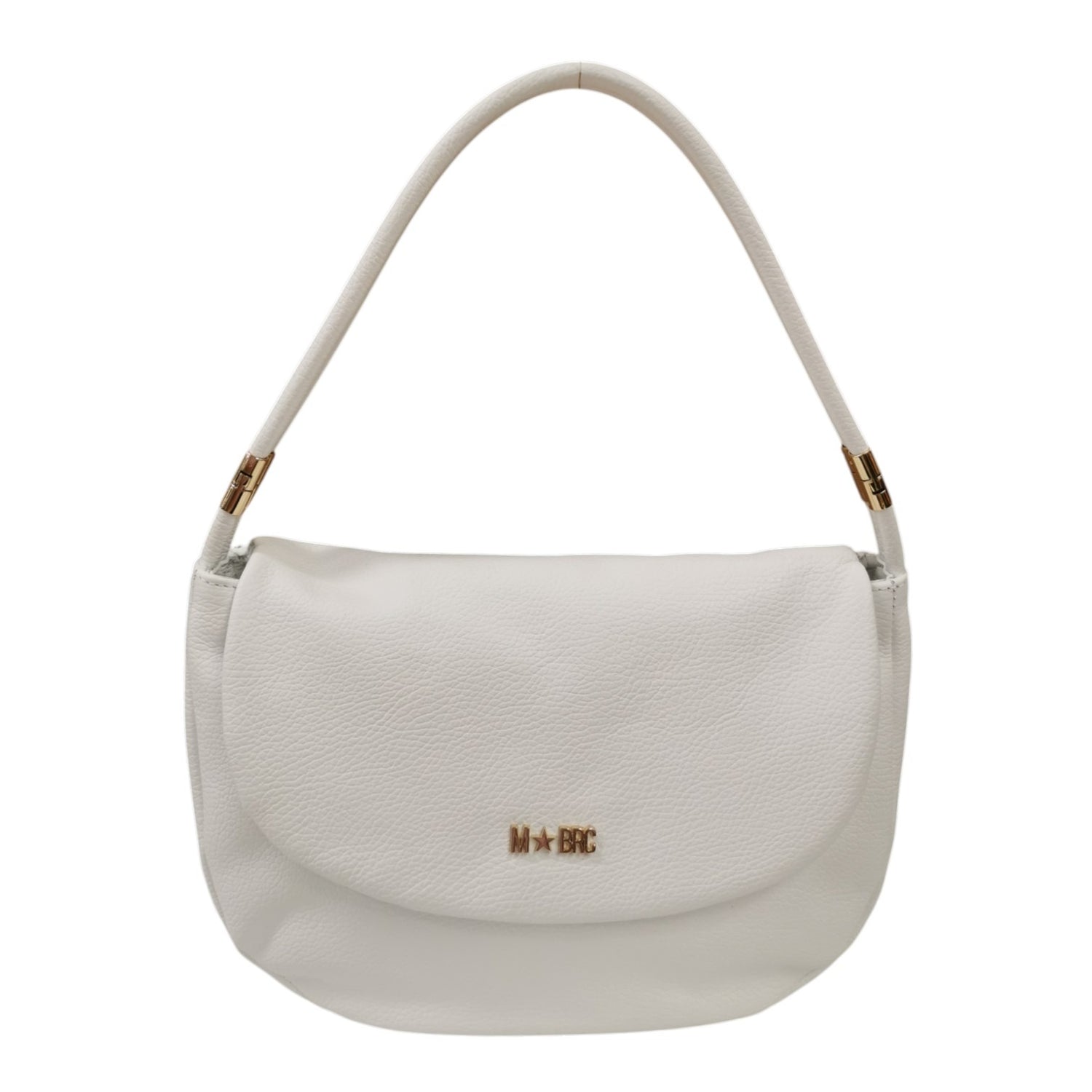 M Brc Borsa a Spalla Donna Linea Tubolar in Pelle Bianca
