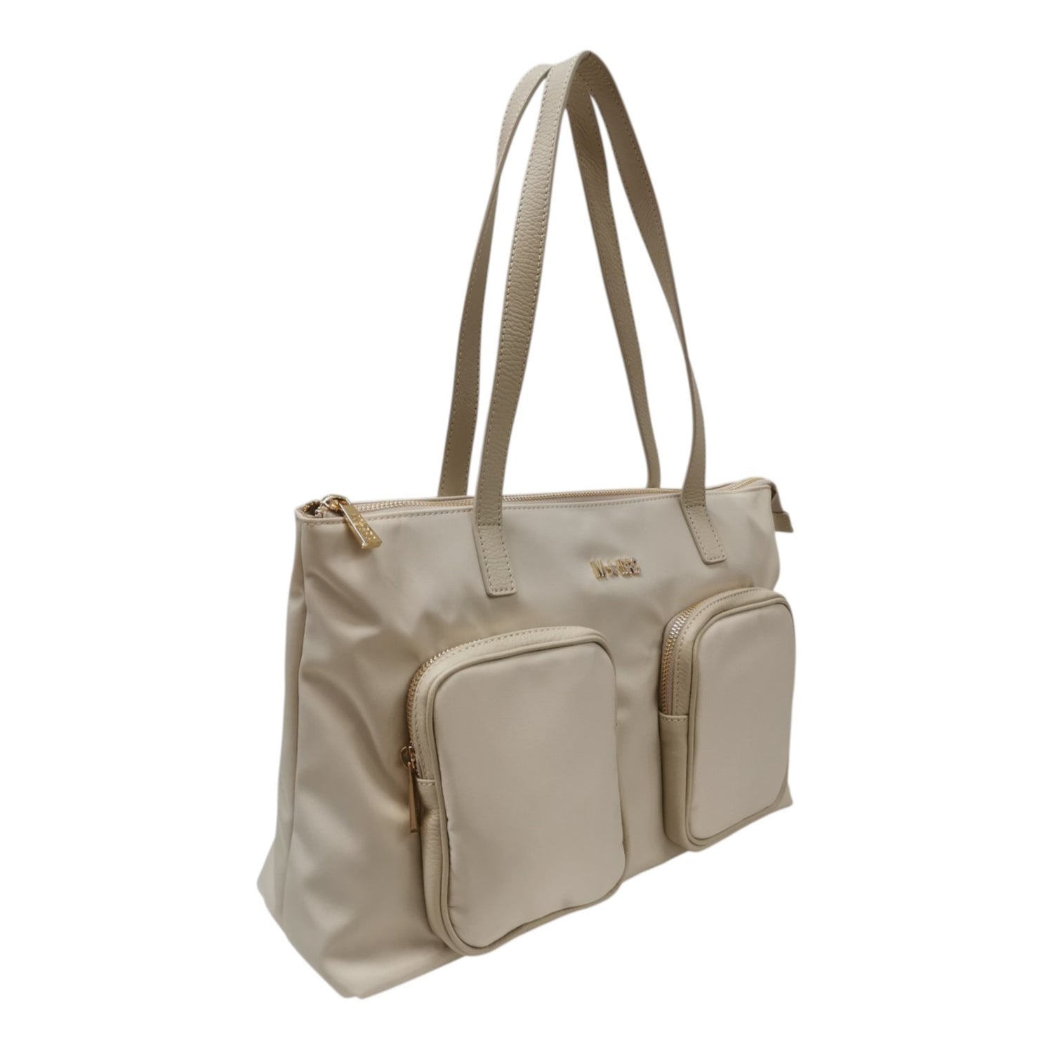 M Brc Borsa a Spalla Donna in Tessuto Avorio Linea Golf con Tasconi