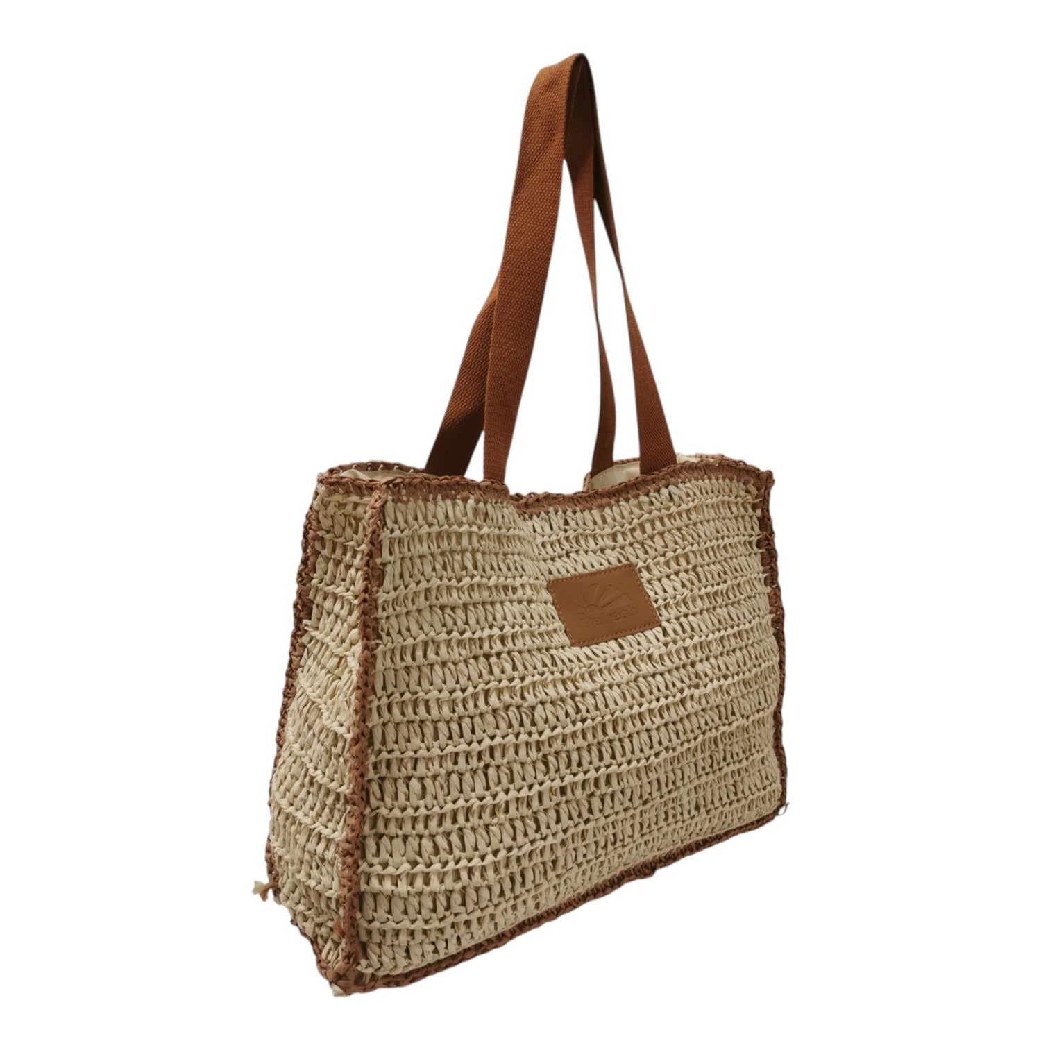 Refresh Borsa a Spalla Donna in Raffia Cuoio
