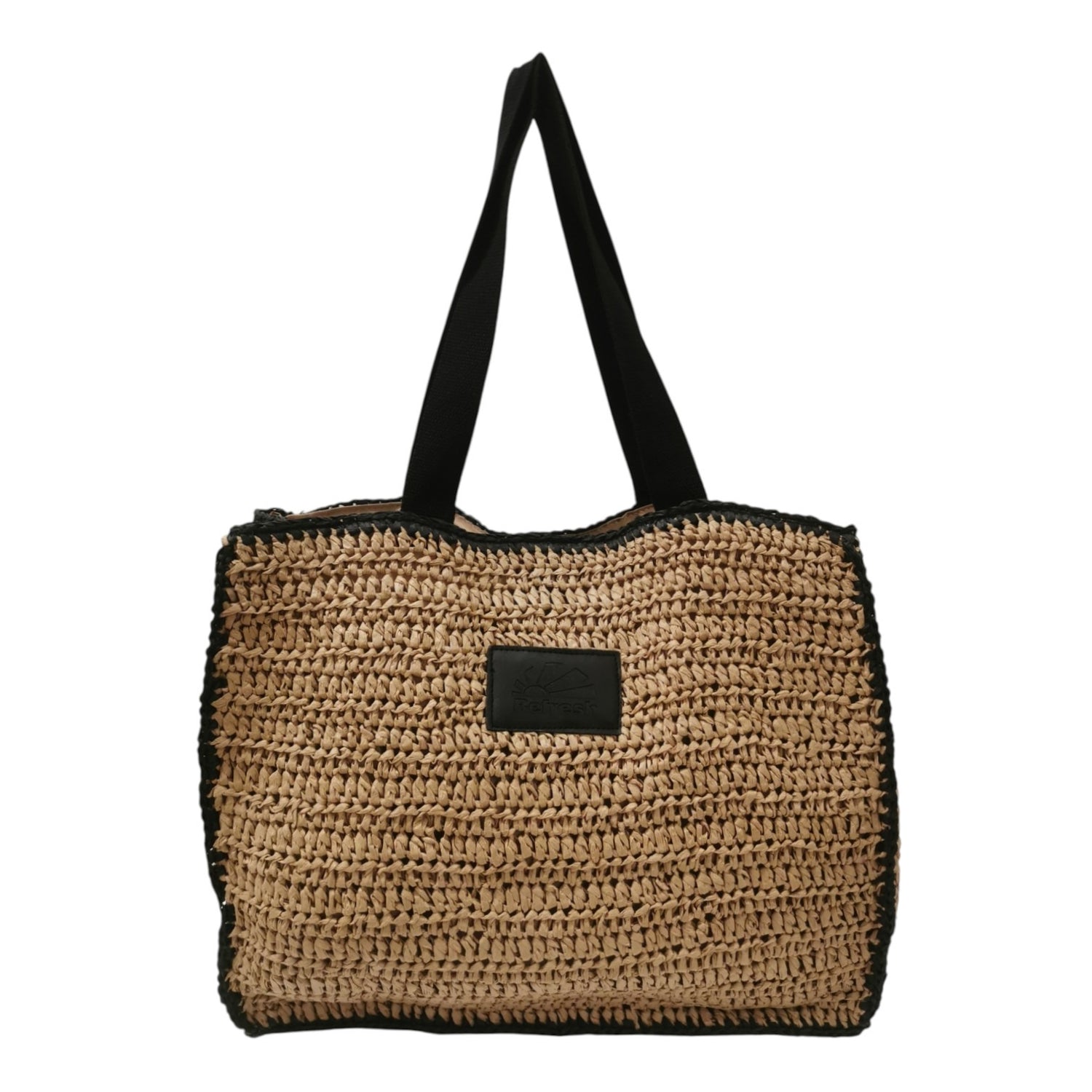 Refresh Borsa a Spalla Donna in Raffia Nera