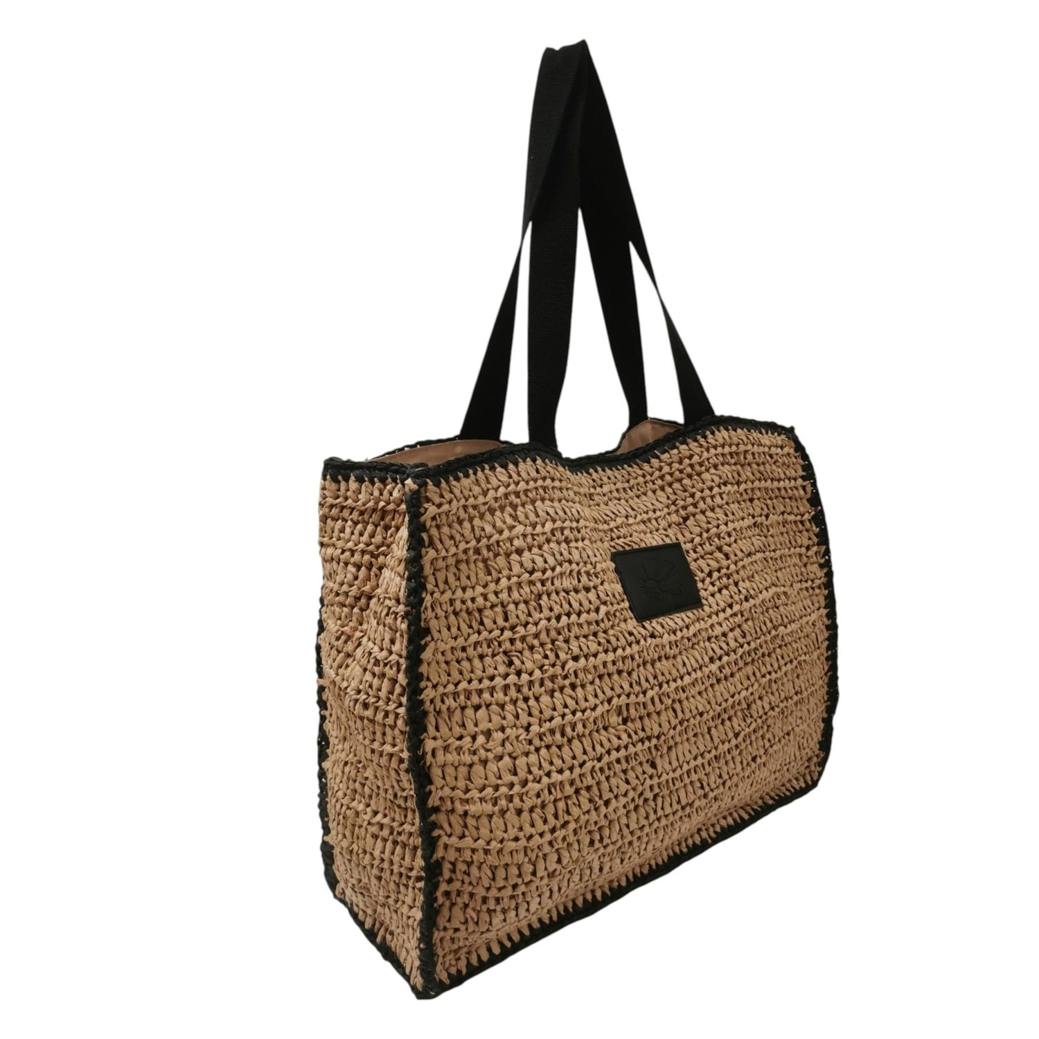 Refresh Borsa a Spalla Donna in Raffia Nera