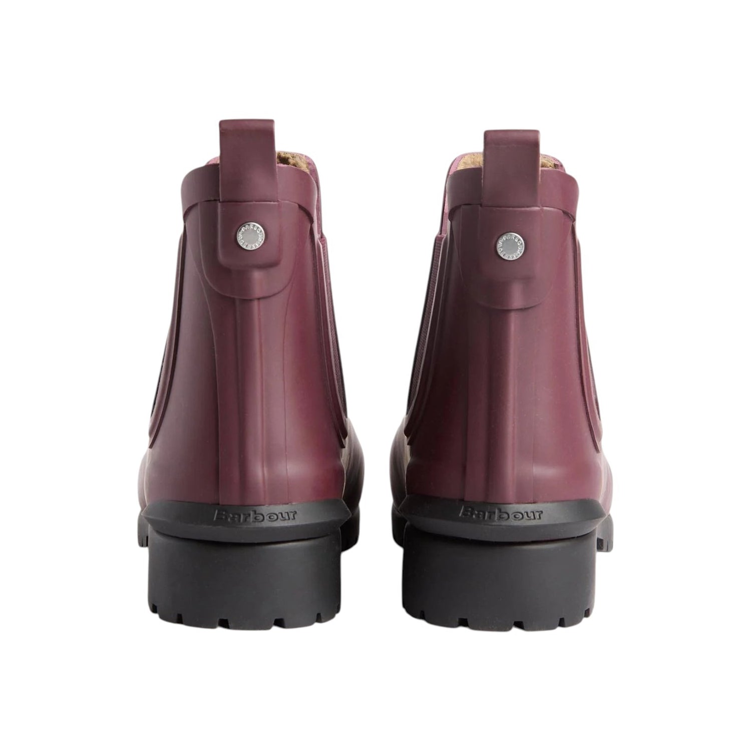 Barbour Stivaletto Donna in Gomma Fico con Tacco Largo Alto 30mm