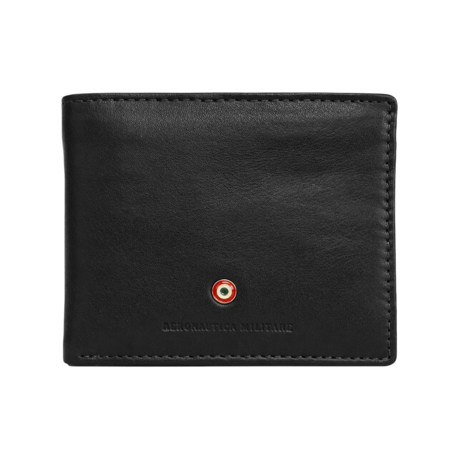 Aeronautica Militare Portafoglio Uomo New Plate in Pelle Nera
