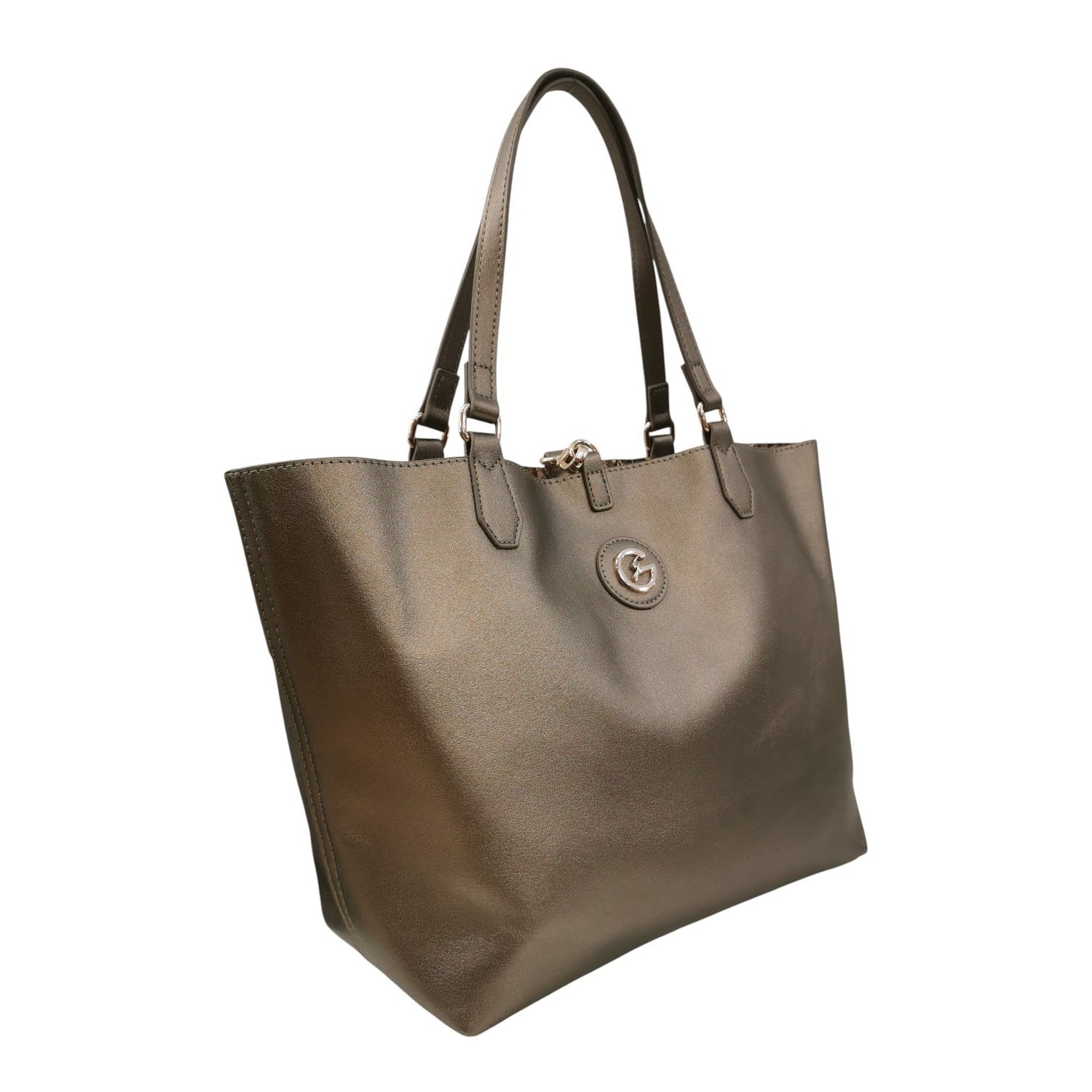 Gattinoni Roma Borsa a Spalla Reversibile Donna Linea Teodosia Bronzo con Pochette Interna e con Tracolla