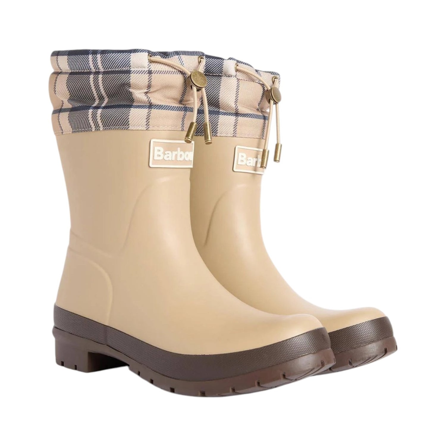 Barbour Stivaletto Donna in Gomma Beige con Altezza Tacco 30mm