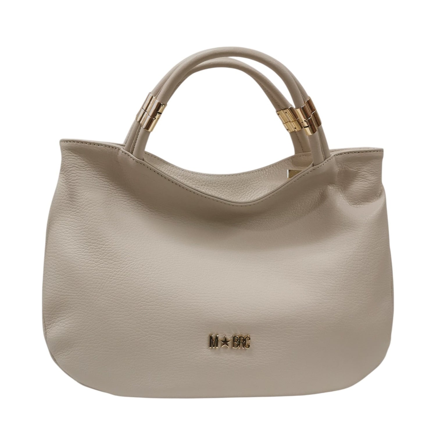 M Brc Borsa a Spalla Donna Linea Tubolar Avorio con Doppio Manico