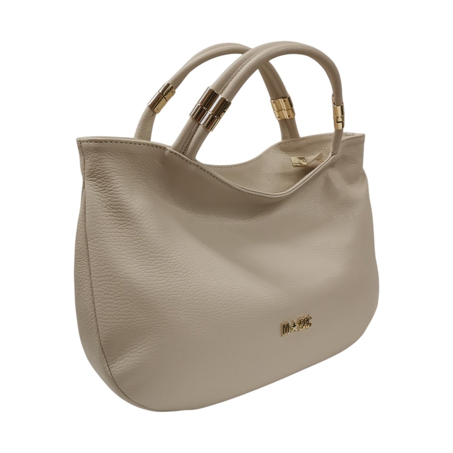 M Brc Borsa a Spalla Donna Linea Tubolar Avorio con Doppio Manico