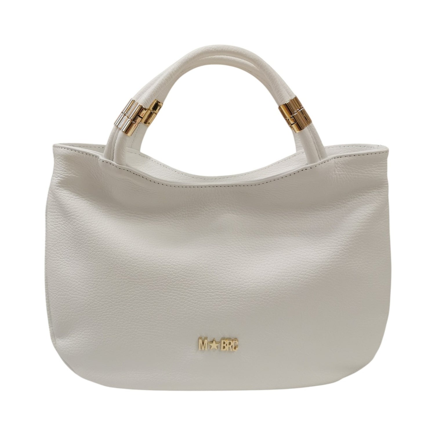 M Brc Borsa a Spalla Donna Linea Tubolar Bianca con Doppio Manico