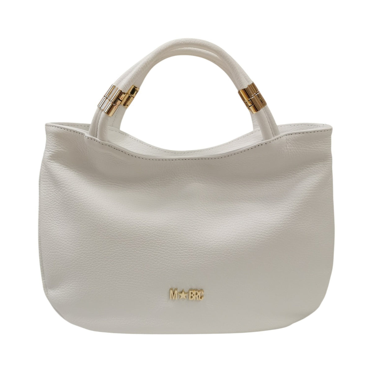 M Brc Borsa a Spalla Donna Linea Tubolar Bianca con Doppio Manico