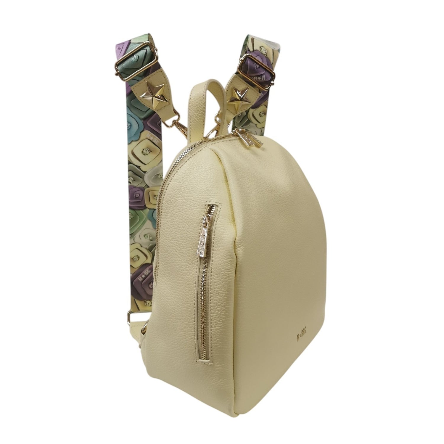 M Brc Zaino Donna Linea Obona Lime con Tasche Frontali e Doppi Spallacci
