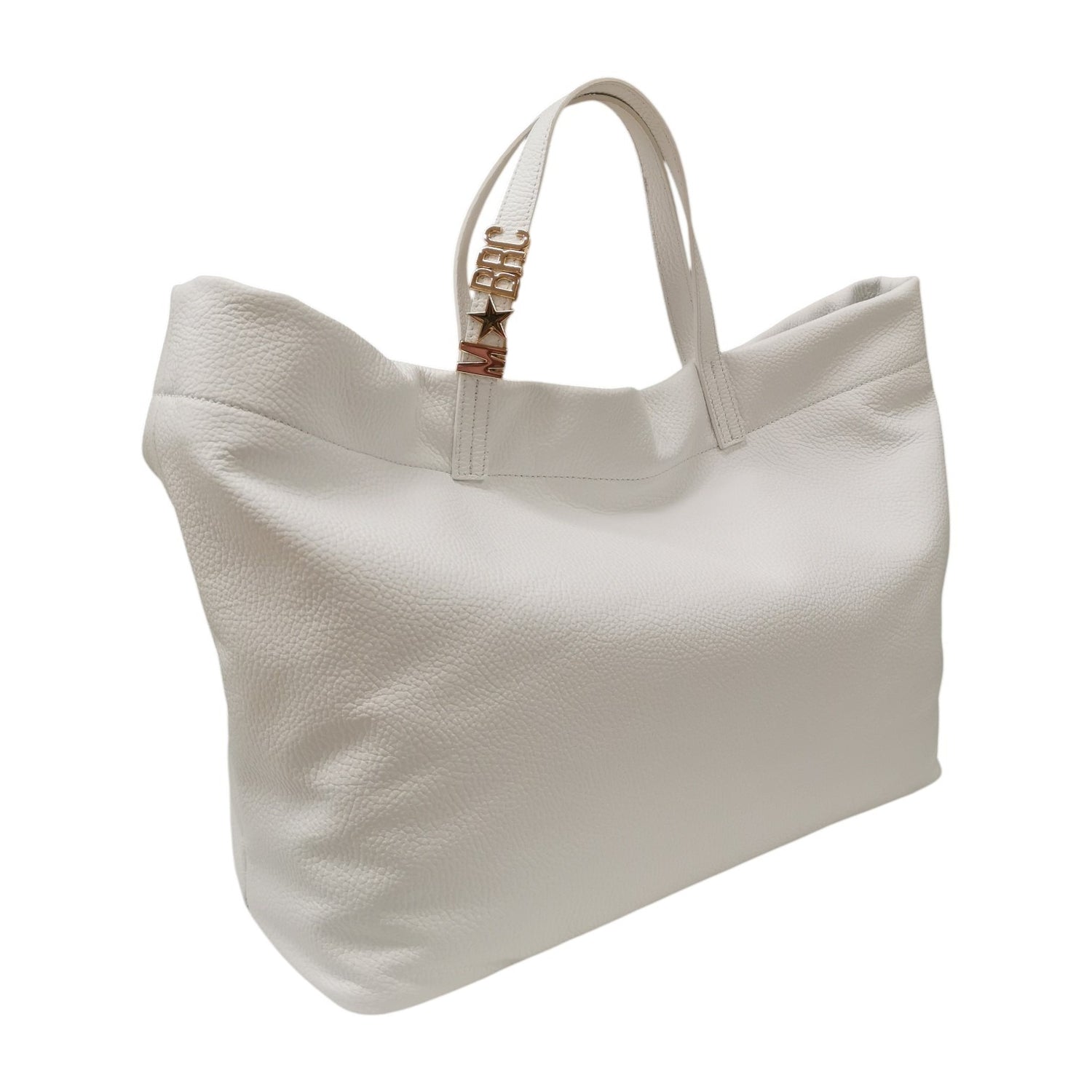 M Brc Borsa a Mano Grande Donna Linea Block Bianca