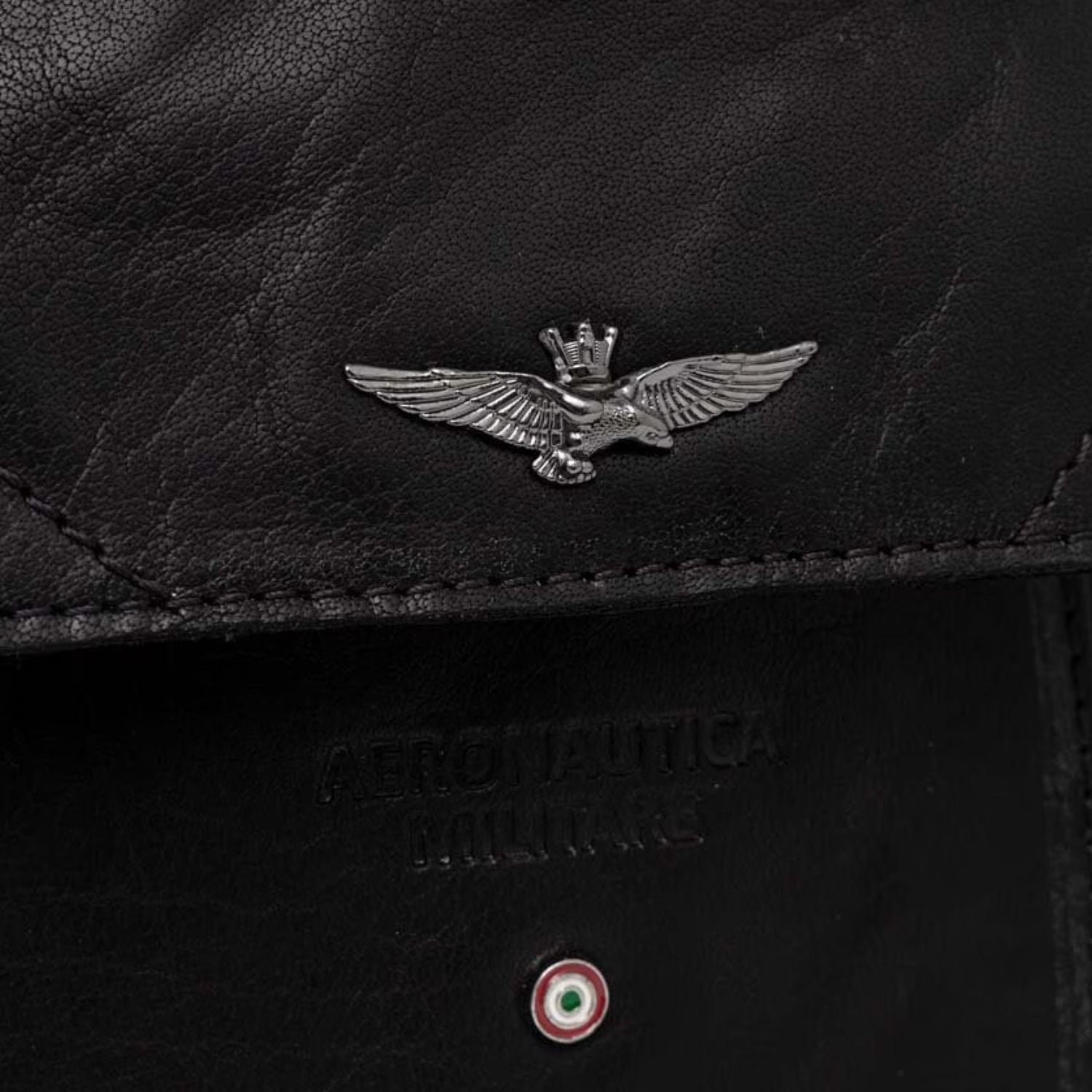 Aeronautica Militare Borsello Uomo in Pelle Nera