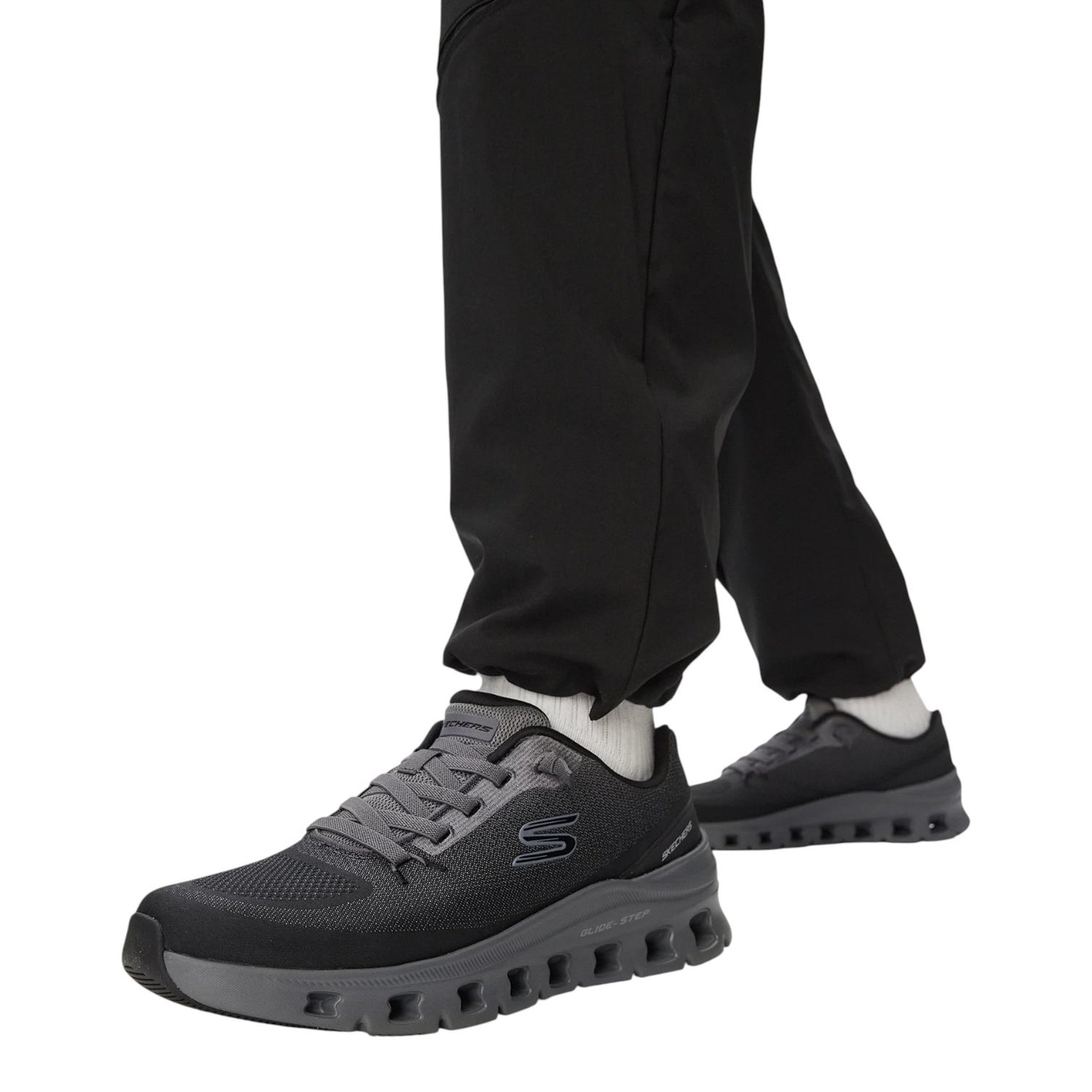 Skechers Slip On Uomo Nero Grigio Glide-Step Pro - Waverra