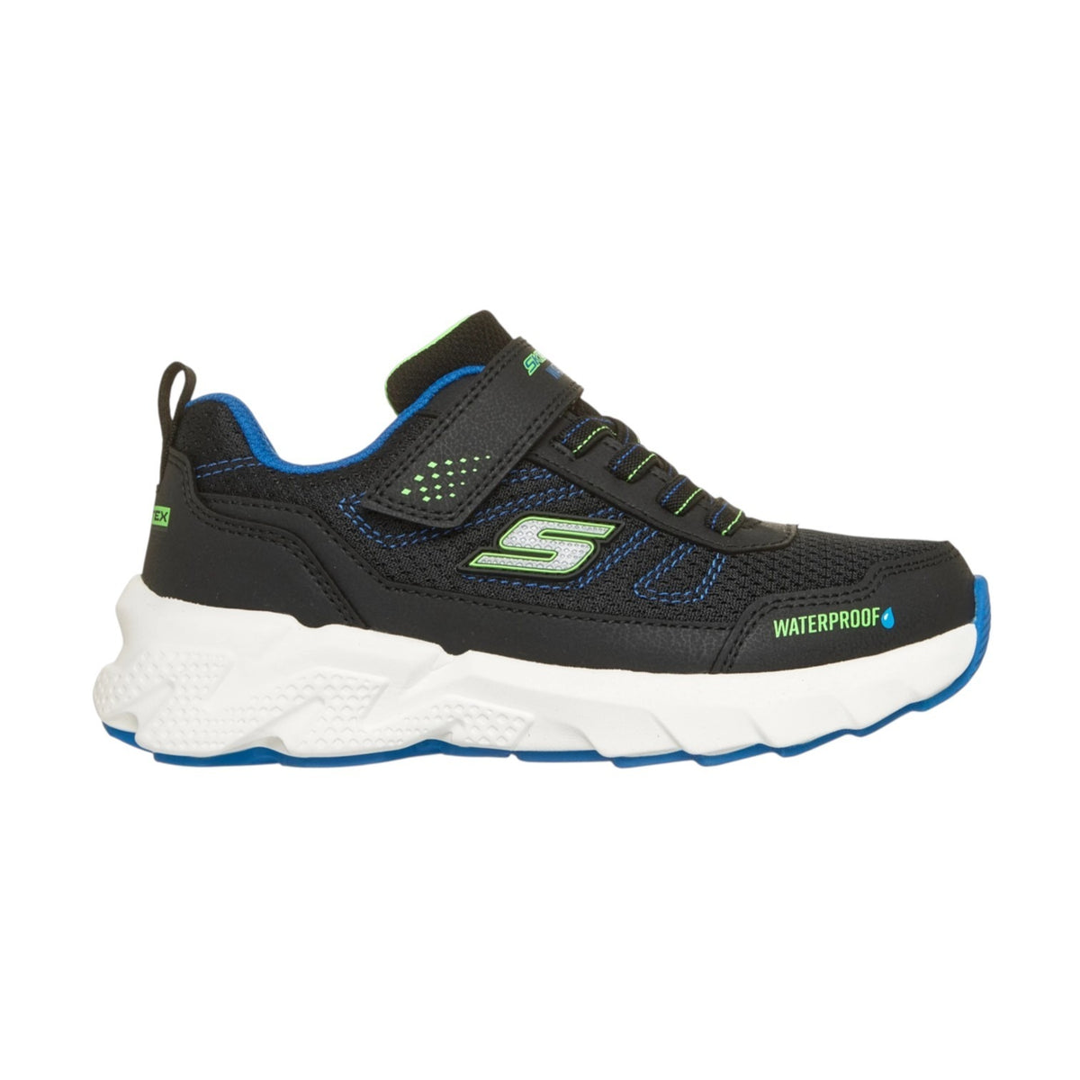 Skechers Sneakers Bambino Nero Blu Elite Sport Tread - Aquavek Waterproof