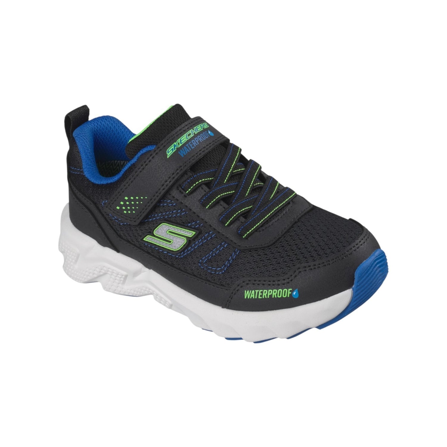 Skechers Sneakers Bambino Nero Blu Elite Sport Tread - Aquavek Waterproof