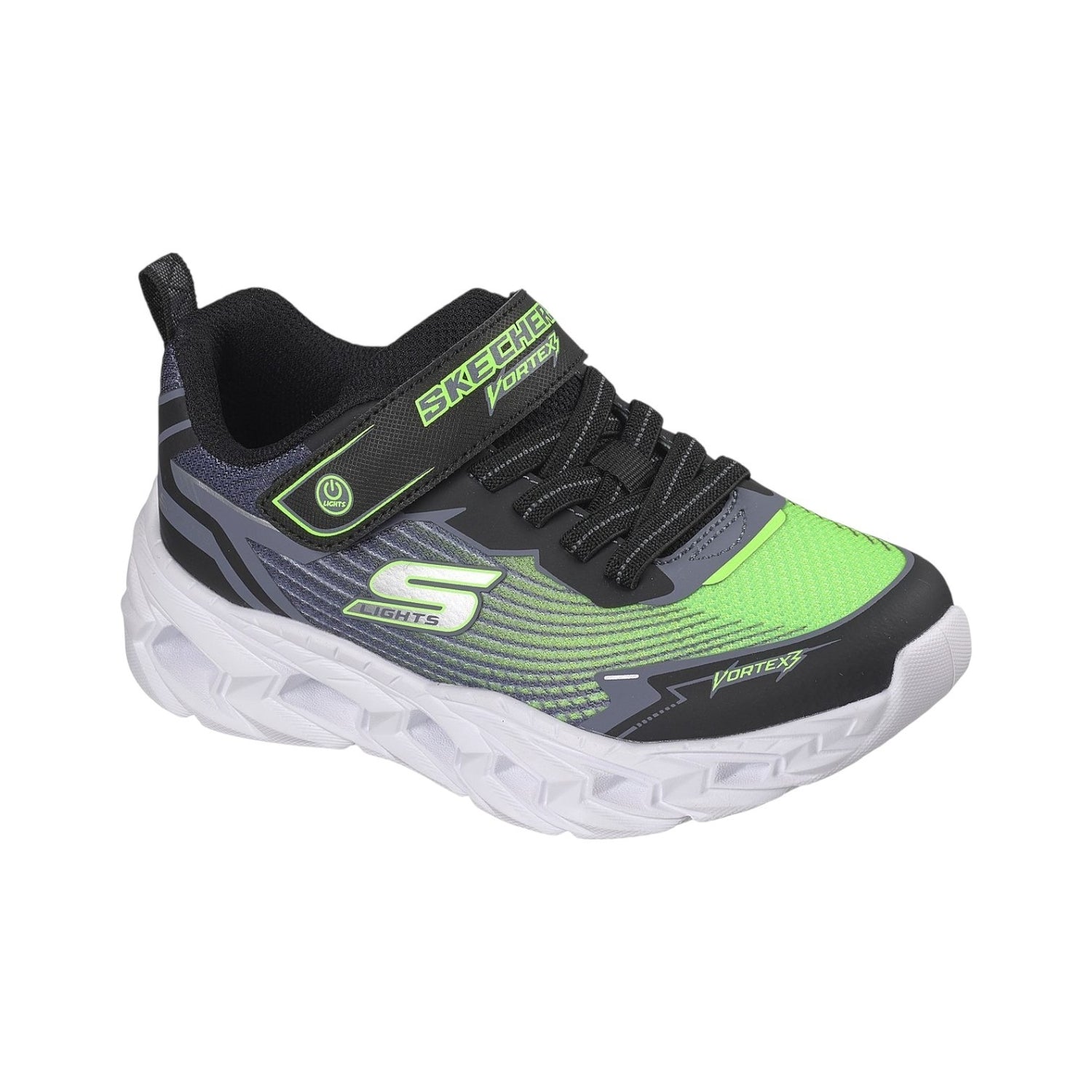 Skechers Sneakers Bambino Nero Lime S-Lights: Vortex 3.0