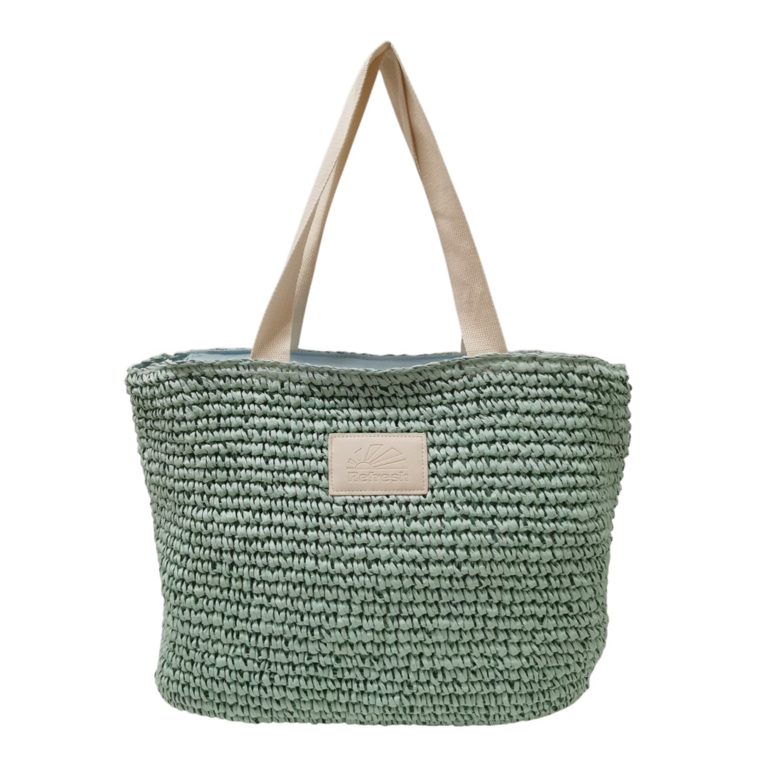 Refresh Borsa a Spalla Donna in Raffia Acqua