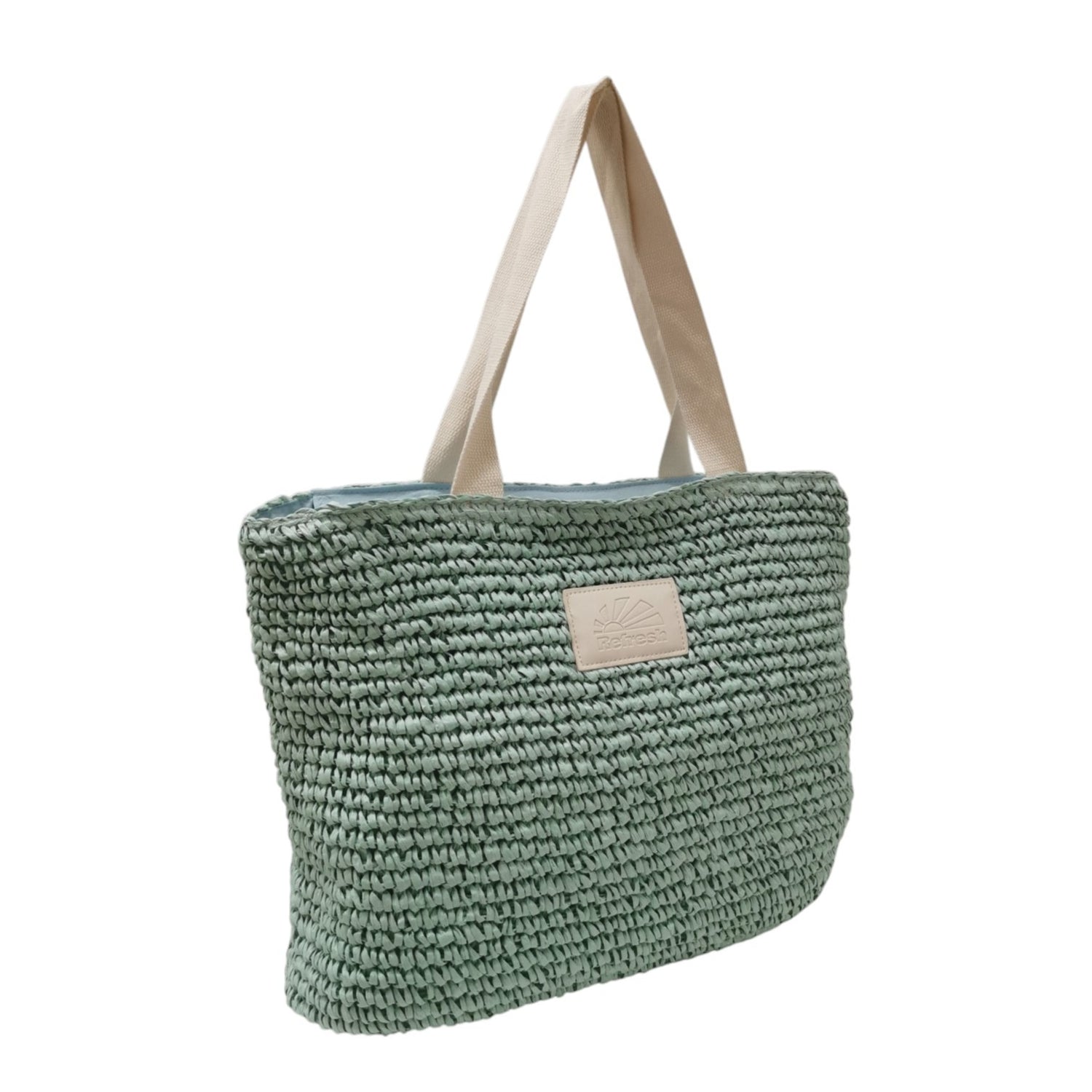 Refresh Borsa a Spalla Donna in Raffia Acqua