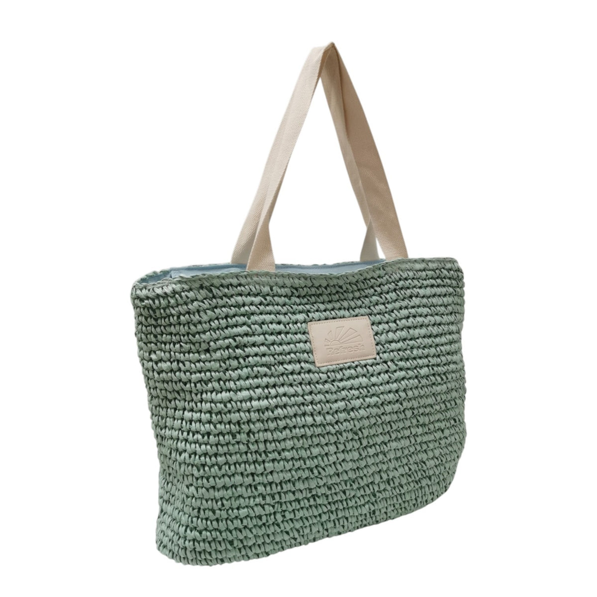 Refresh Borsa a Spalla Donna in Raffia Acqua